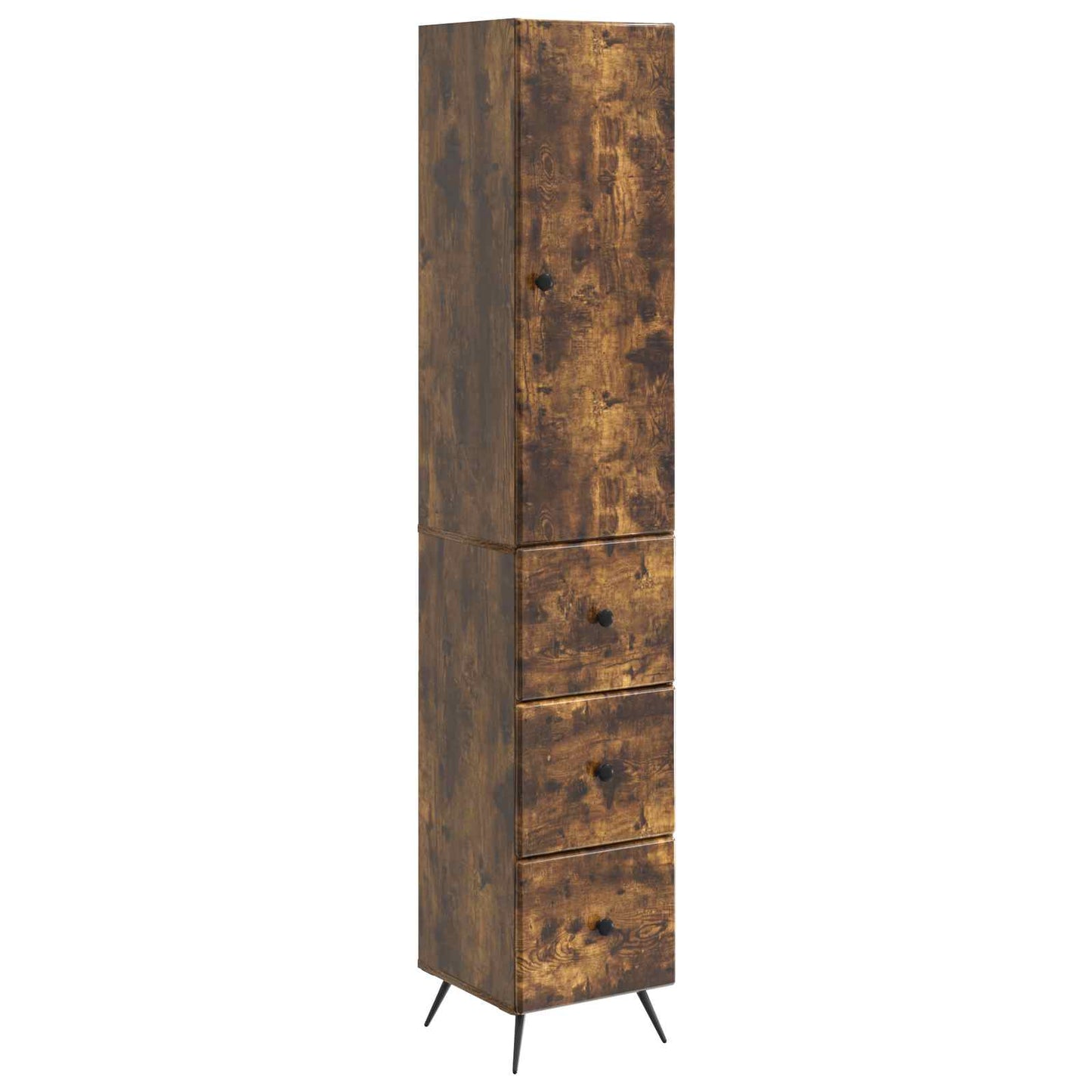 Skapsett 2 pcs Røkt Eik 34,5 x 34,5 x 90 cm Konstruert tre