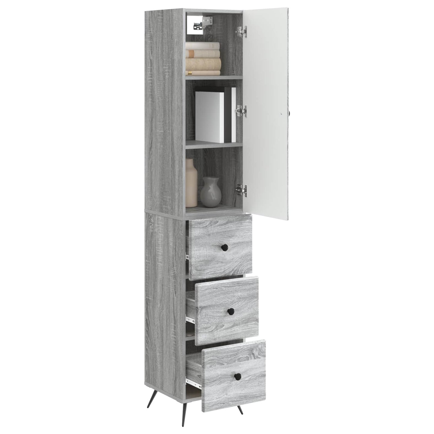 Skapsett 2 pcs Grå Sonoma 34,5 x 34,5 x 90 cm Konstruert tre