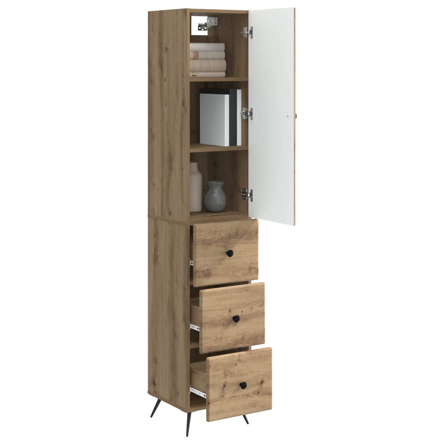 Skapsett 2 stk. 34,5 x 34,5 x 90 cm Konstruert tre Artisan eik