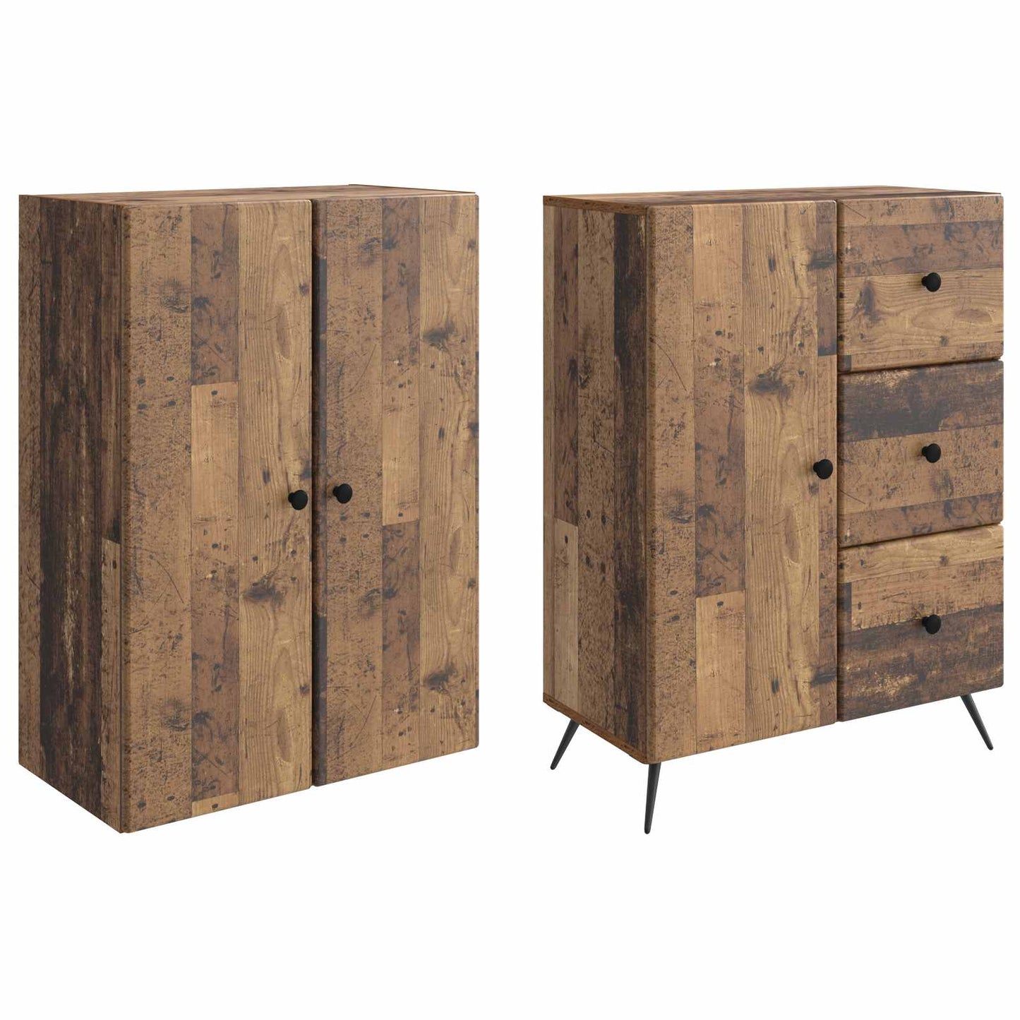 Skapsett 2 pcs Gammelt tre Konstruert tre