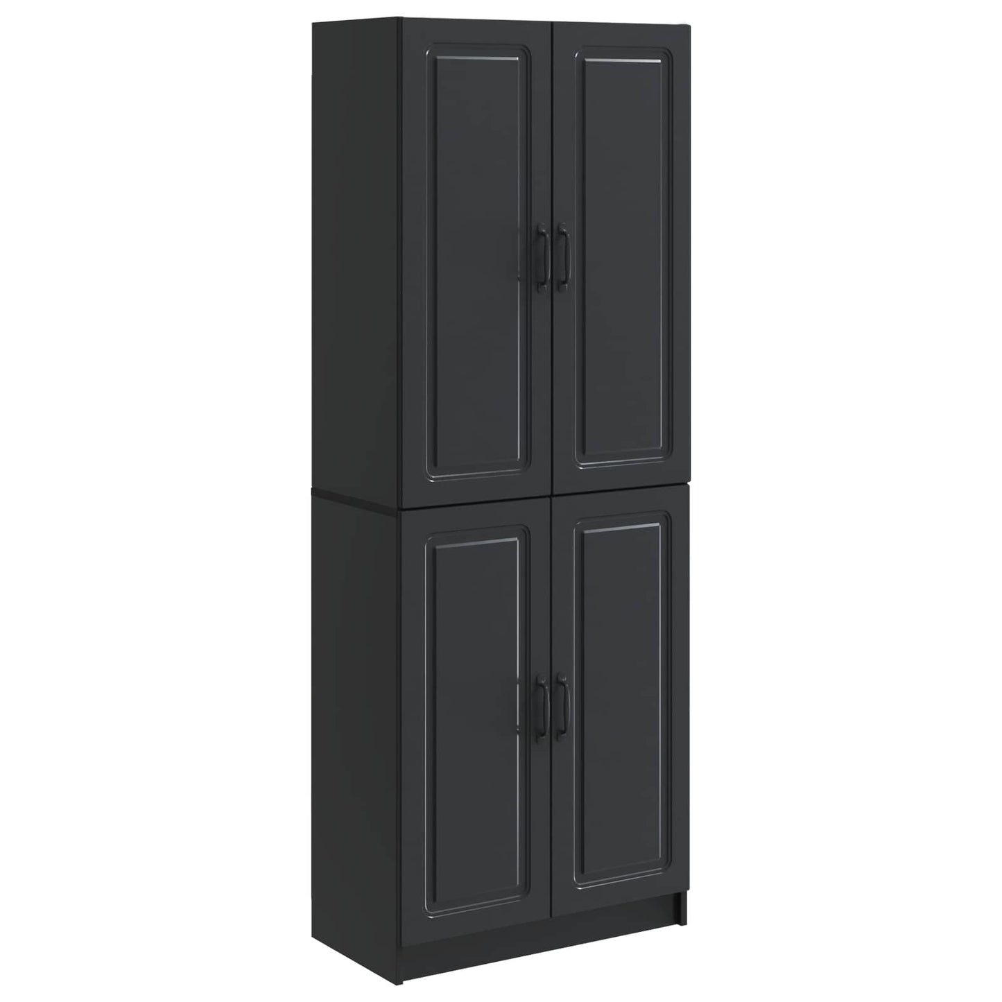 Skapsett 2 pcs Svart Konstruert tre