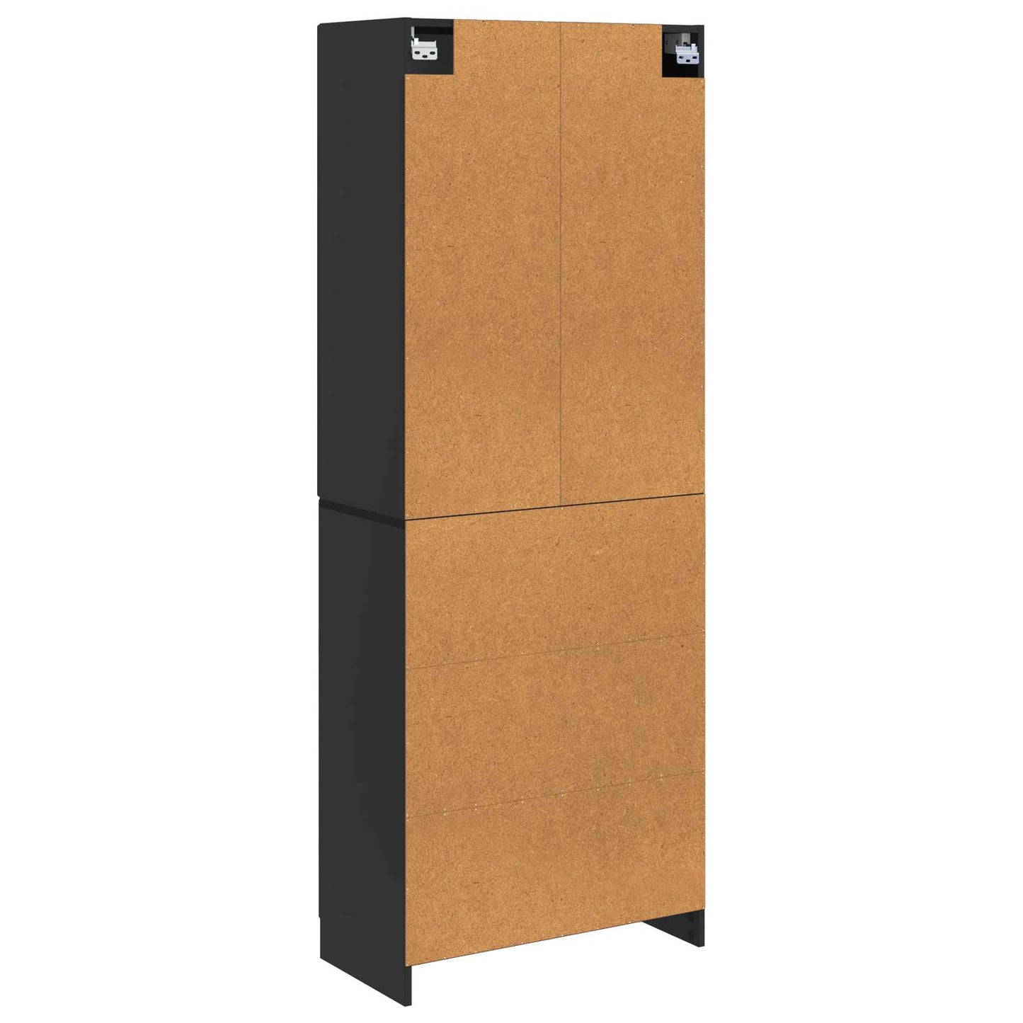 Skapsett 2 pcs Svart Konstruert tre
