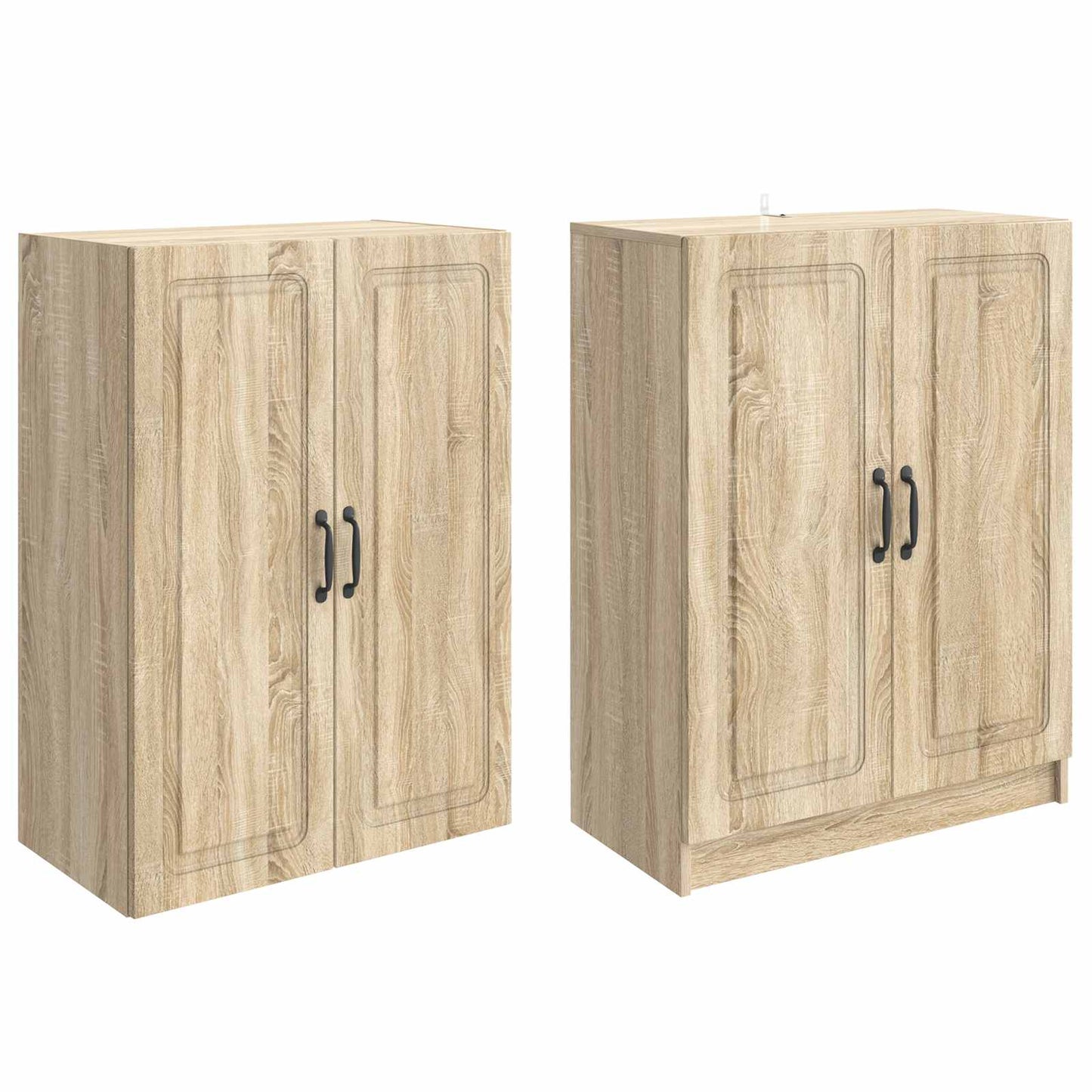 Skapsett 2 pcs Sonoma eik Konstruert tre