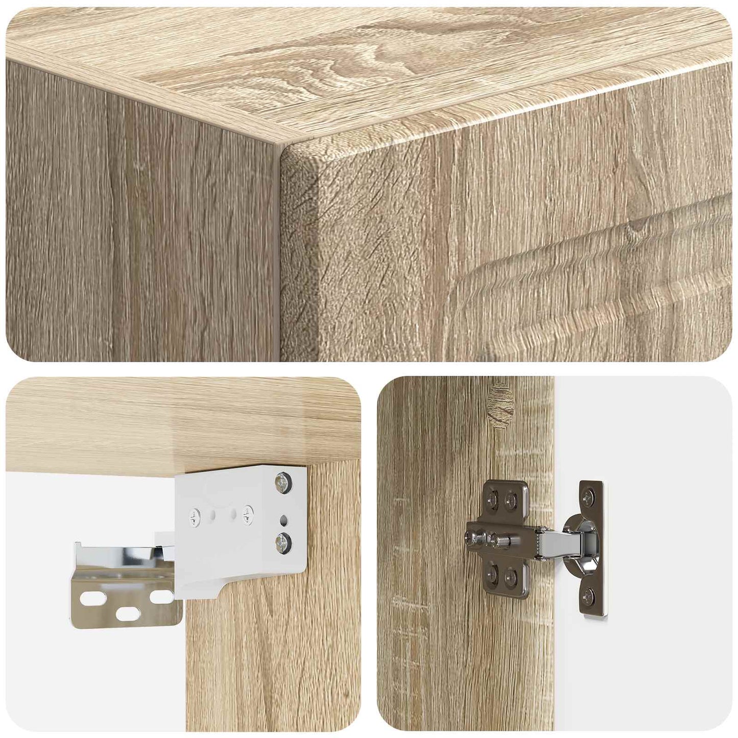 Skapsett 2 pcs Sonoma eik Konstruert tre