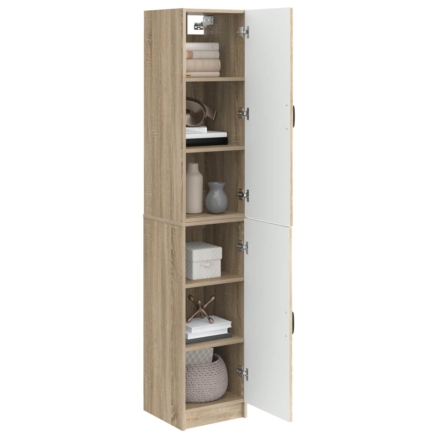 Skapsett 2 pcs Sonoma eik Konstruert tre