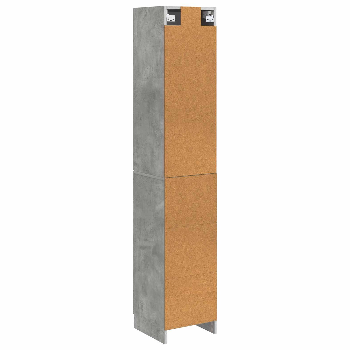 Skapsett 2 pcs Betonggrå Konstruert tre