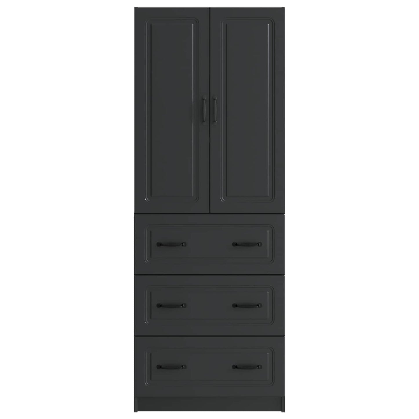 Skapsett 2 pcs Svart 66 x 34,5 x 87 cm Konstruert tre