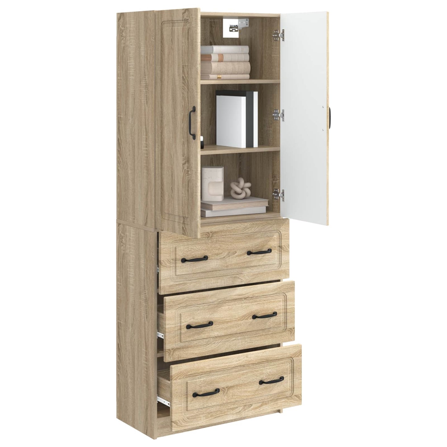 Skapsett 2 pcs Sonoma eik 66 x 34,5 x 87 cm Konstruert tre