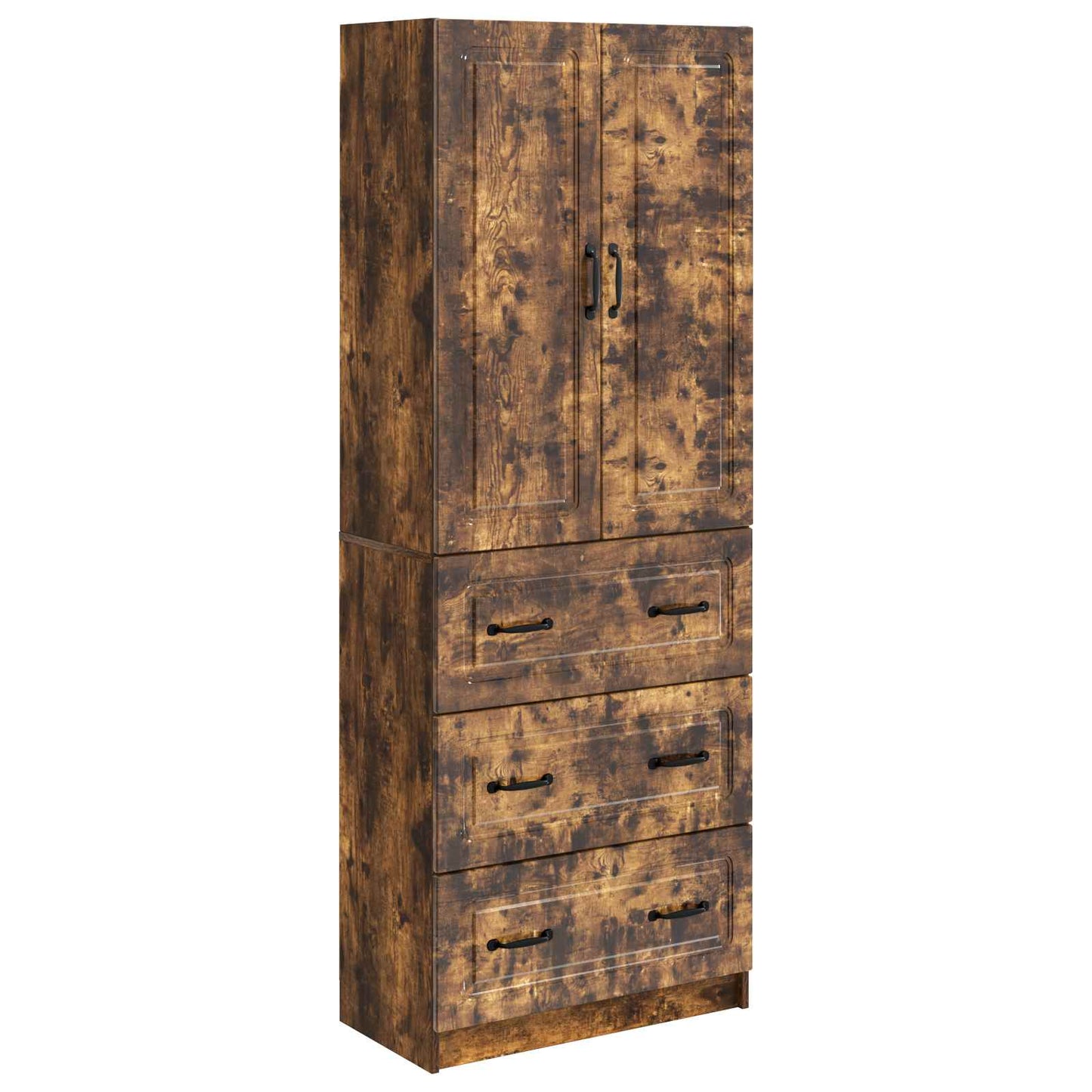 Skapsett 2 pcs Røkt Eik 66 x 34,5 x 87 cm Konstruert tre