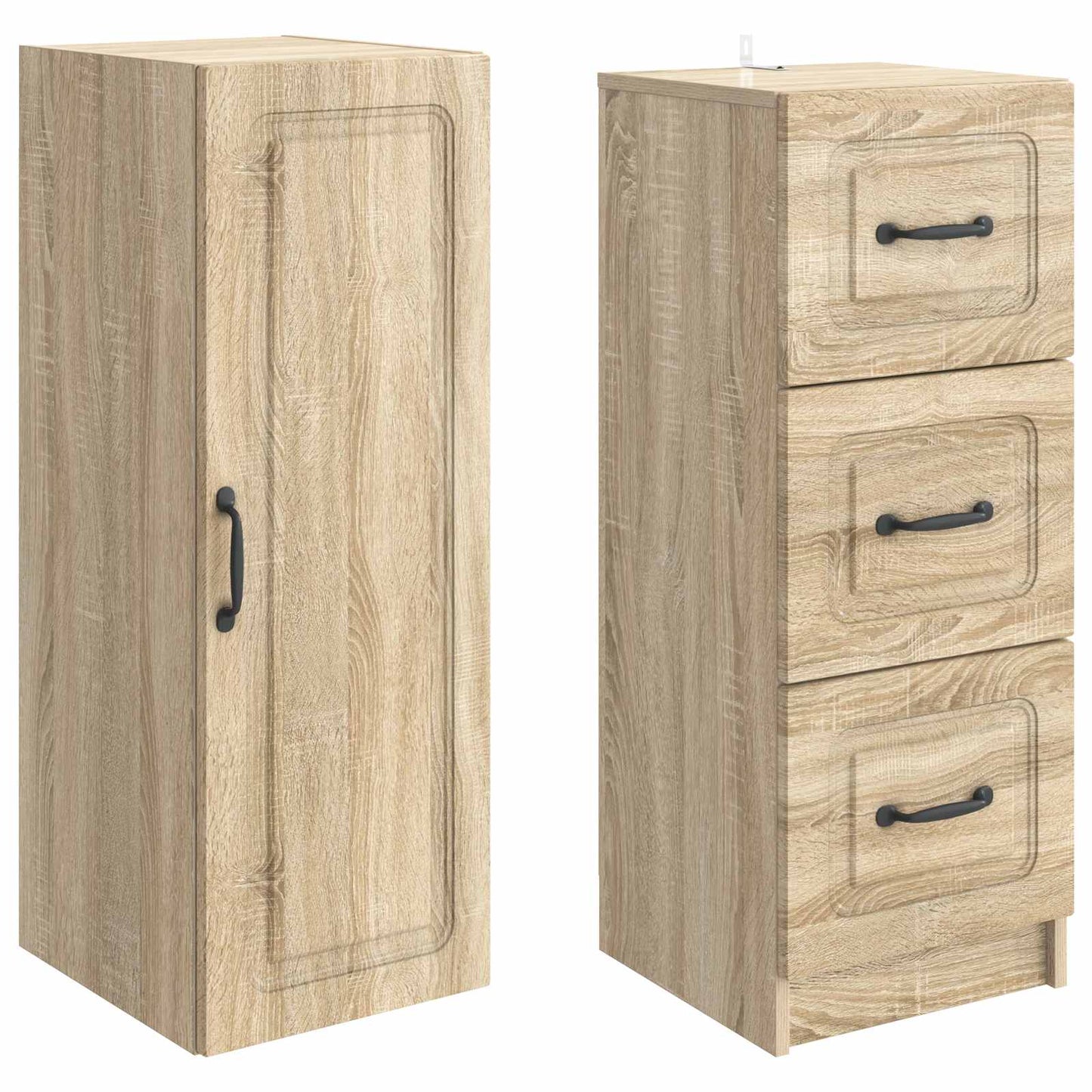 Skapsett 2 pcs Sonoma eik 33 x 34,5 x 87 cm Konstruert tre