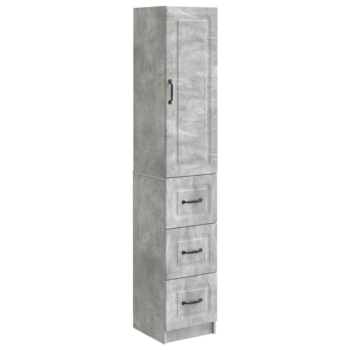 Skapsett 2 pcs Betonggrå 33 x 34,5 x 87 cm Konstruert tre