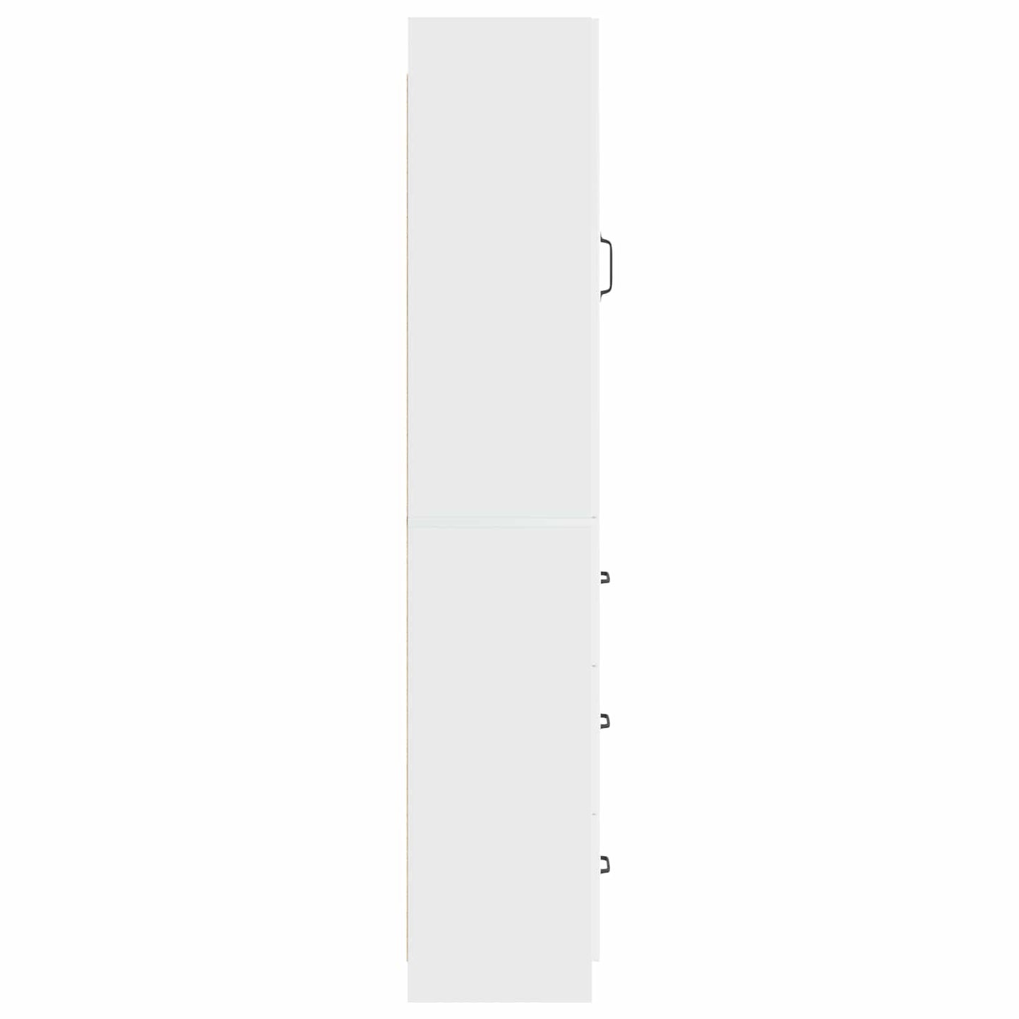 Skapsett 2 pcs Høgglans hvit 33 x 34,5 x 87 cm Konstruert tre