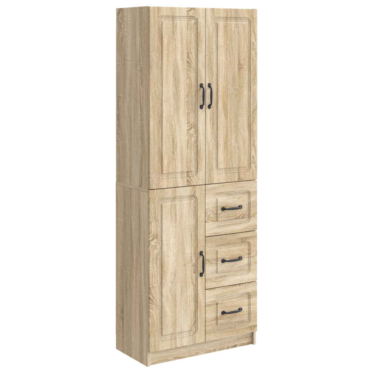 Skapsett 2 pcs Sonoma eik Konstruert tre
