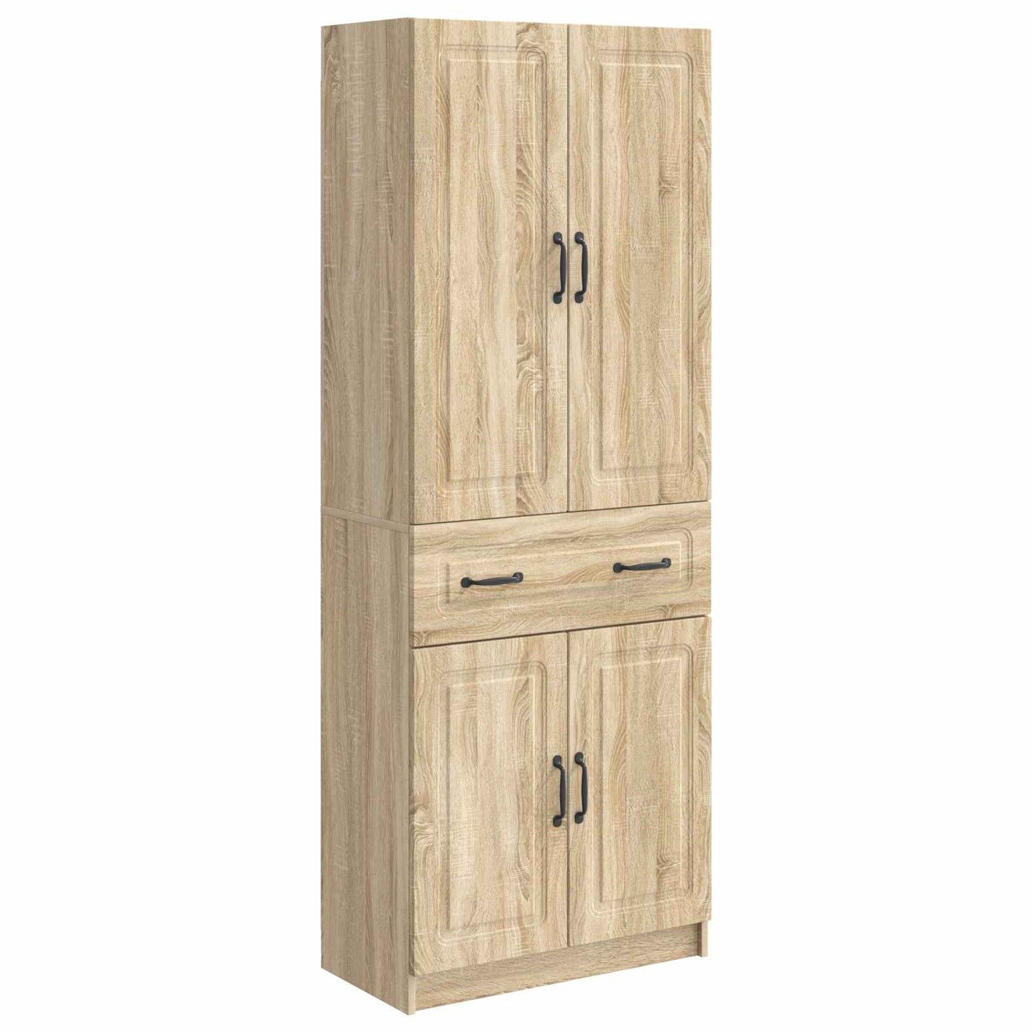 Skapsett 2 pcs Sonoma eik Konstruert tre