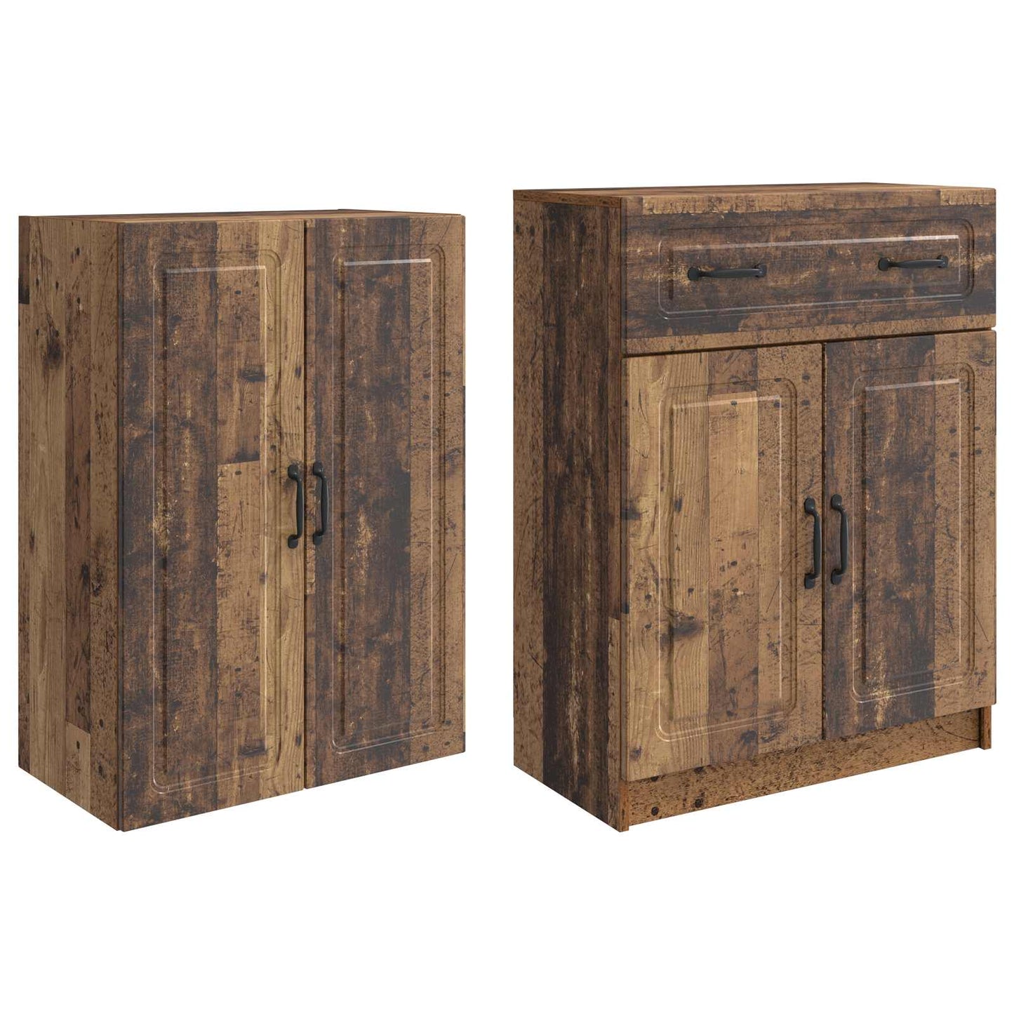 Skapsett 2 pcs Gammelt tre Konstruert tre