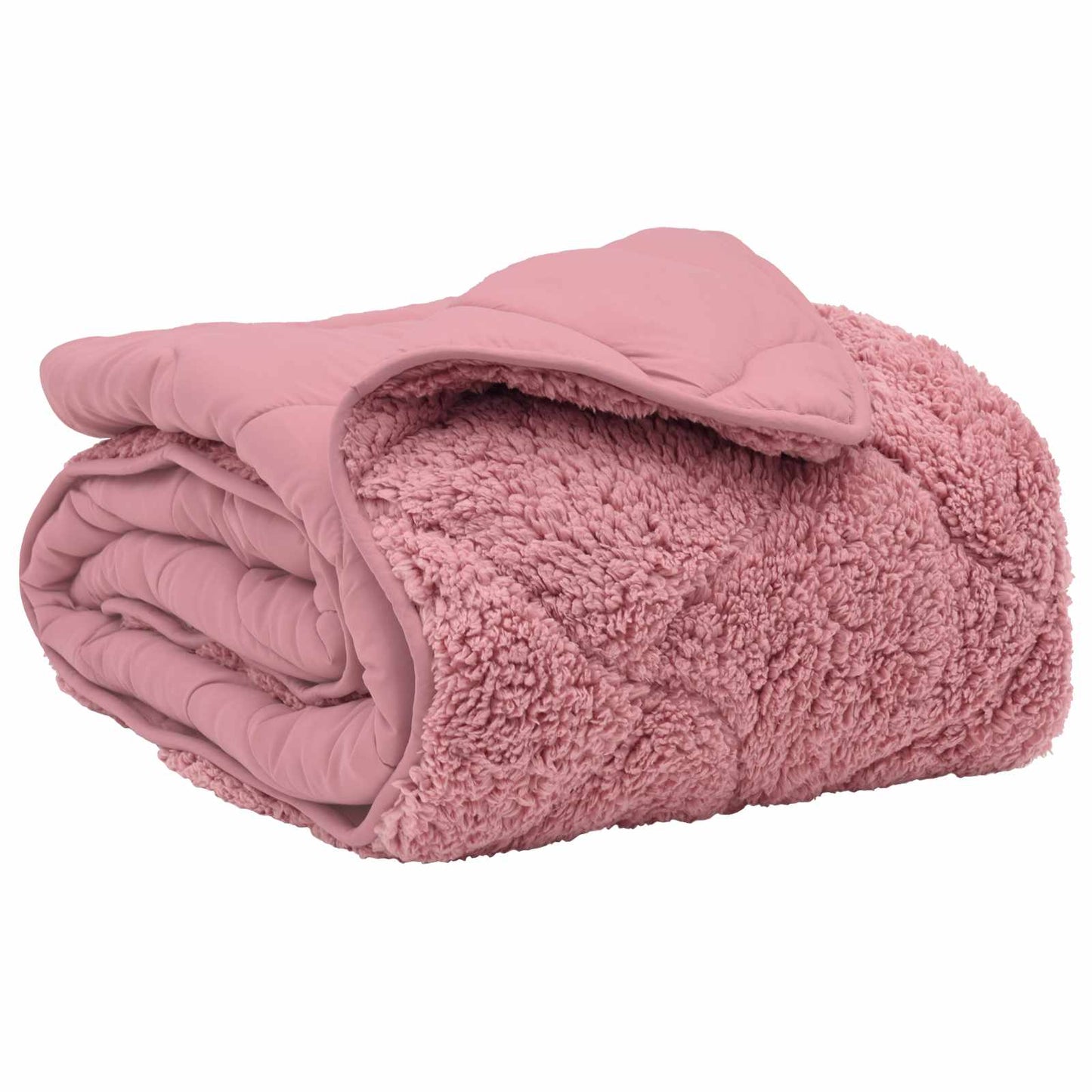 Vinter Dynen Rosa 140 x 220 cm Mikrofiber og Teddy fleece