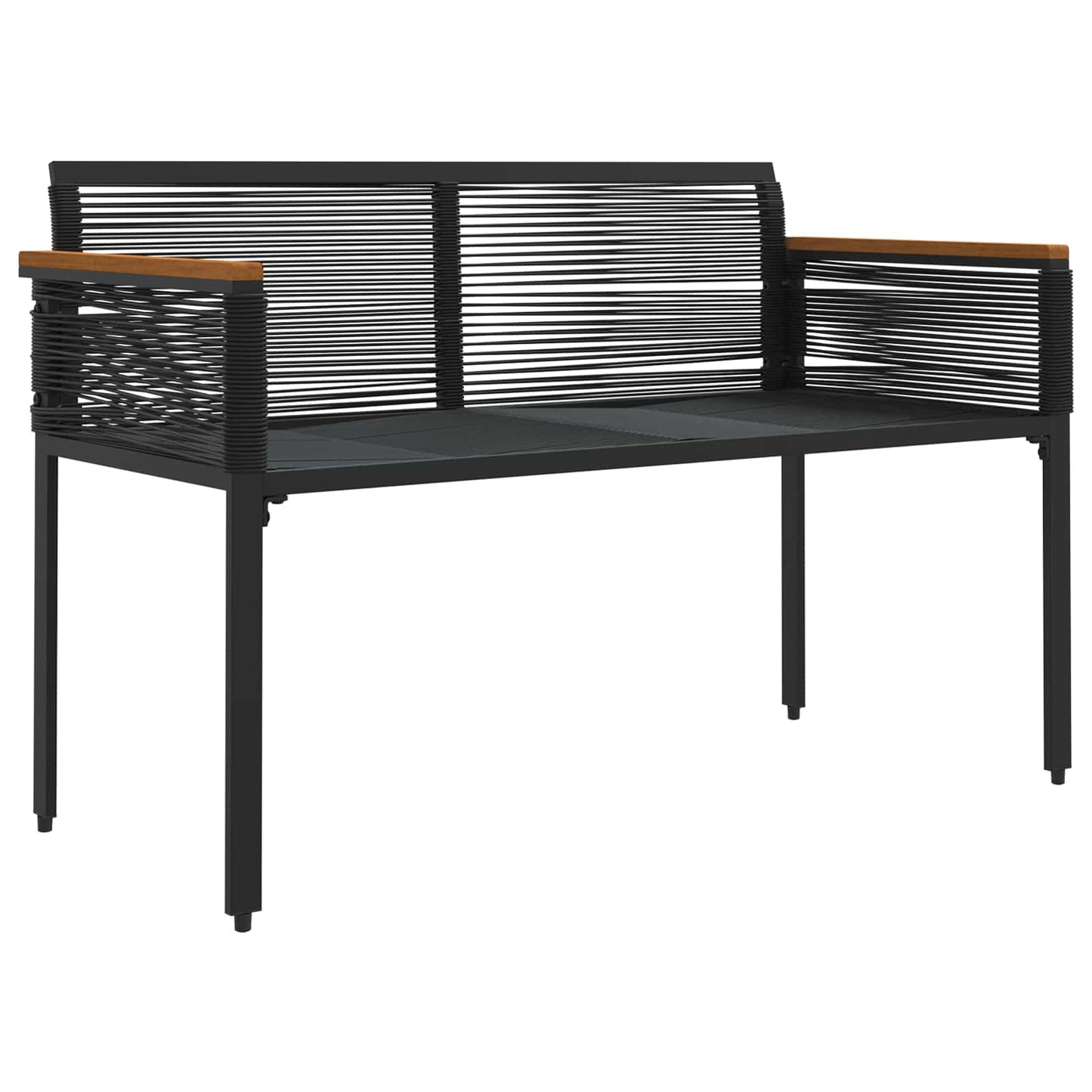 Utendørs benk med pute Svart 117 x 54 x 74.5 cm polyrotting