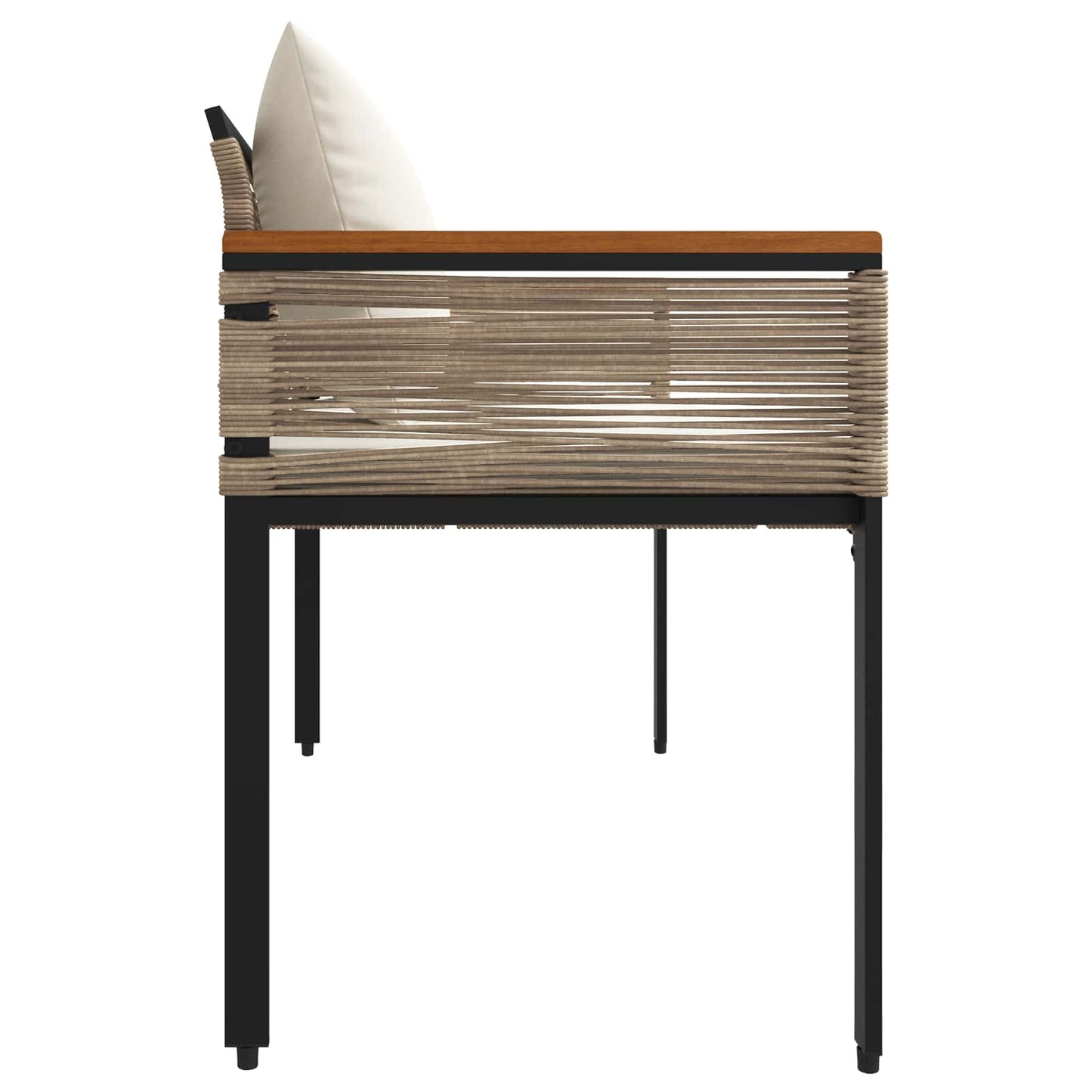 Utendørs benk Beige og kremhvitt 117 x 54 x 74.5 cm polyrotting