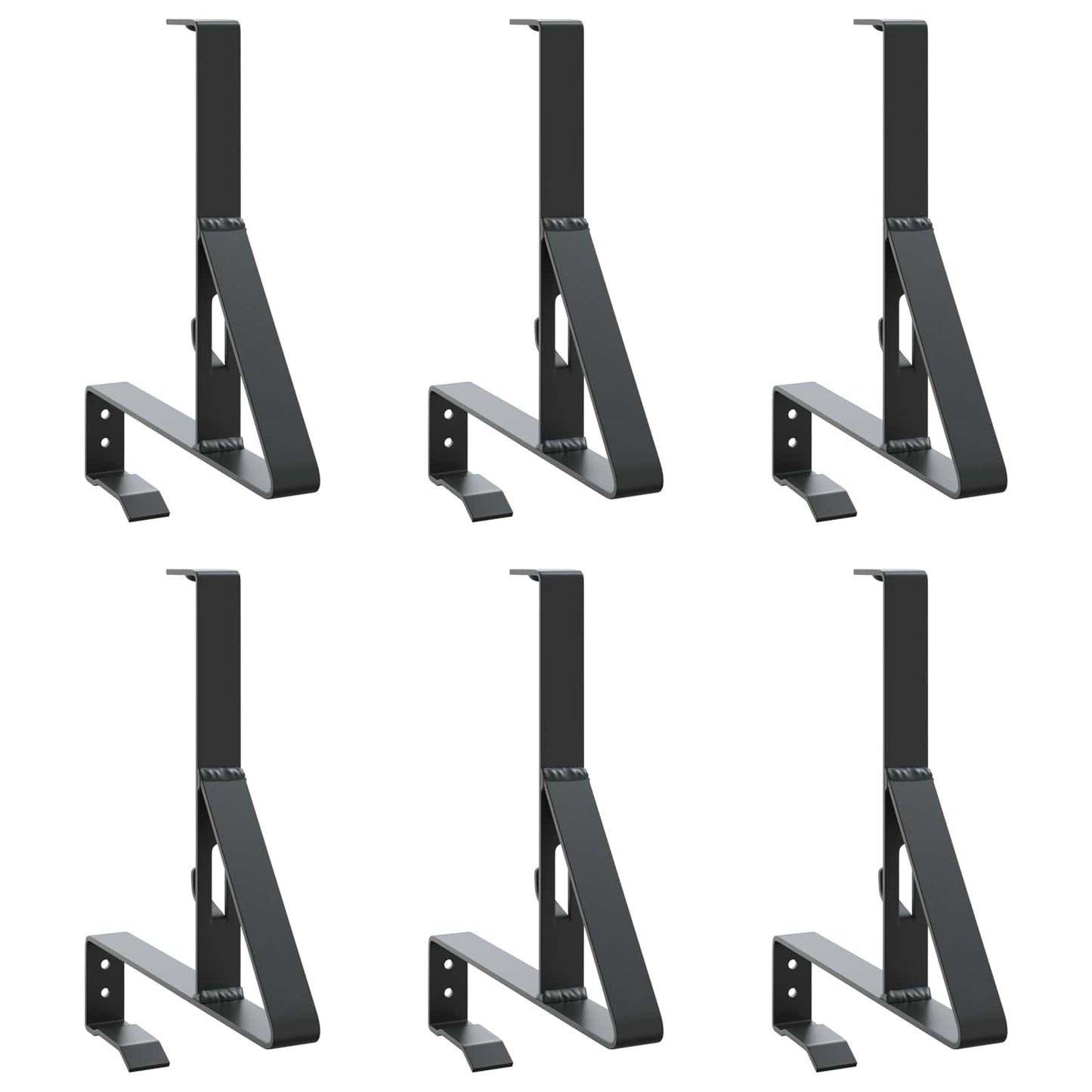 Snøbeskyttelsesstøtte 6 pcs Svart 29,5 x 3 x 34,5 cm Stål