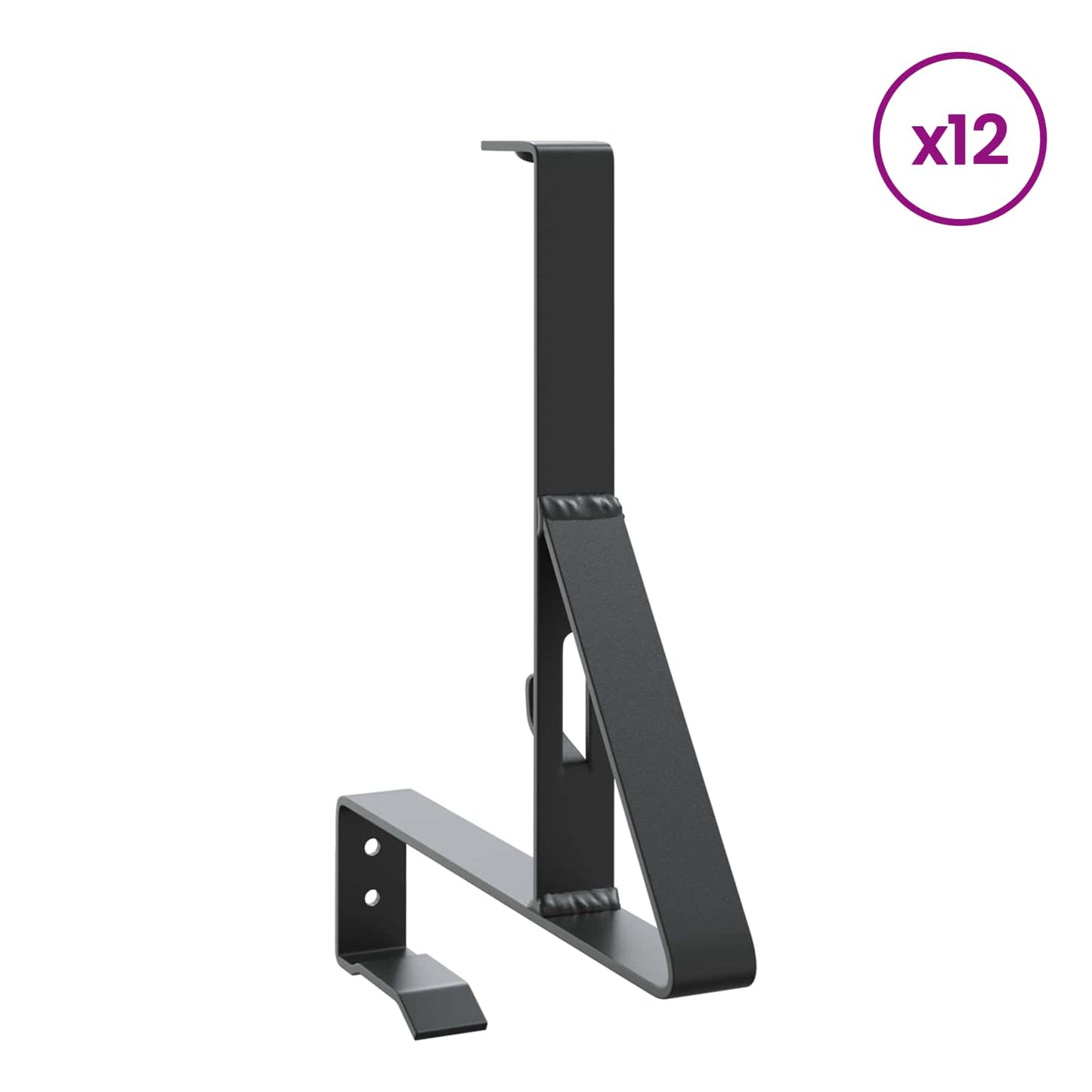 Snøbeskyttelsesstøtte 12 pcs Svart 29,5 x 3 x 34,5 cm Stål