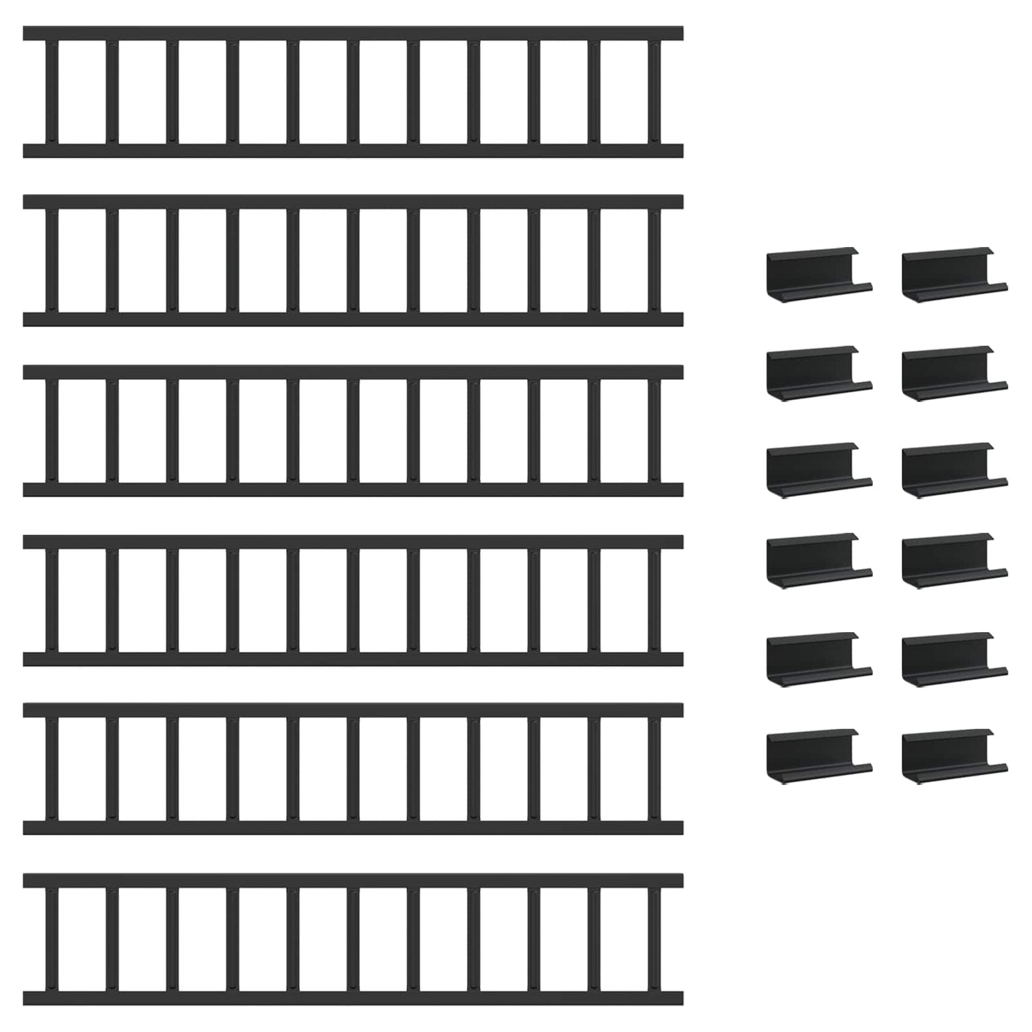 Tak snøfanger Svart 600 x 2,5 x 20 cm Stål
