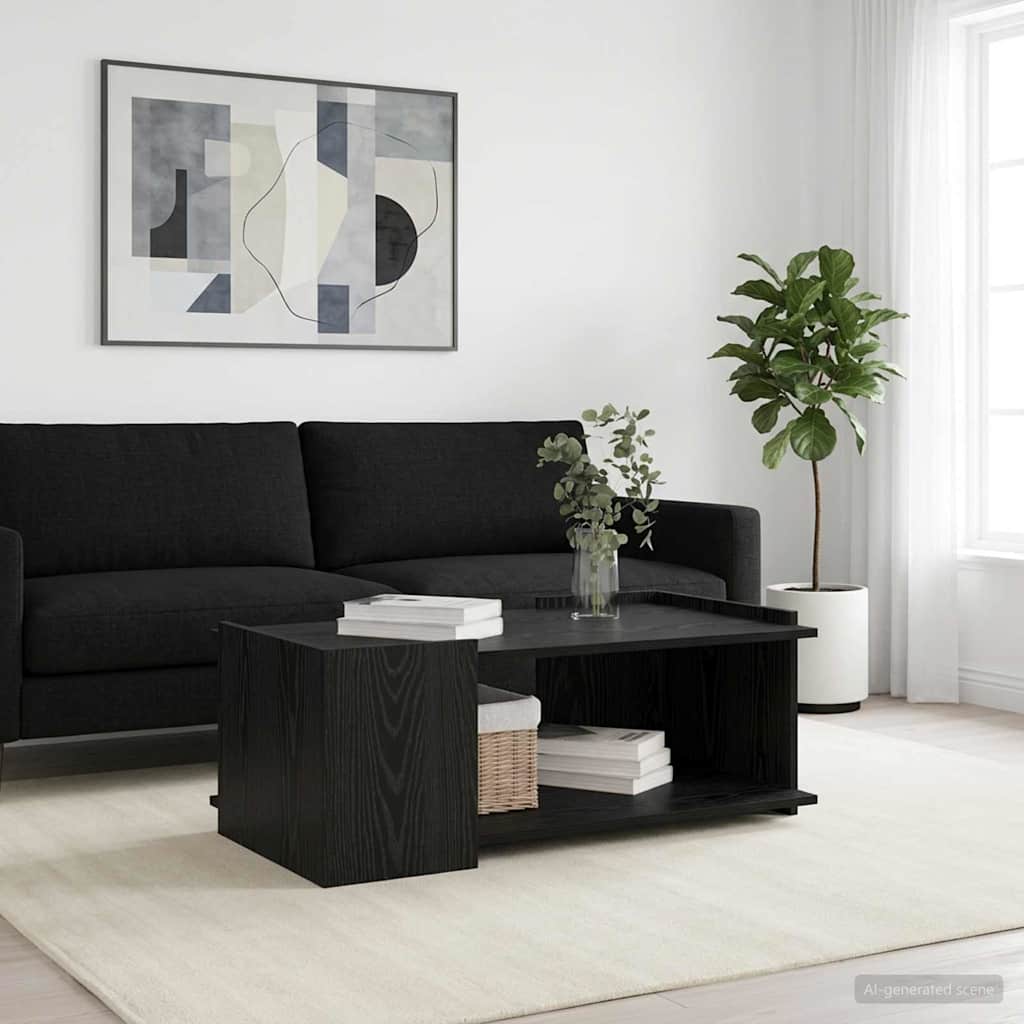 Kaffebord Svart eik 90 x 50 x 33 cm Konstruert tre