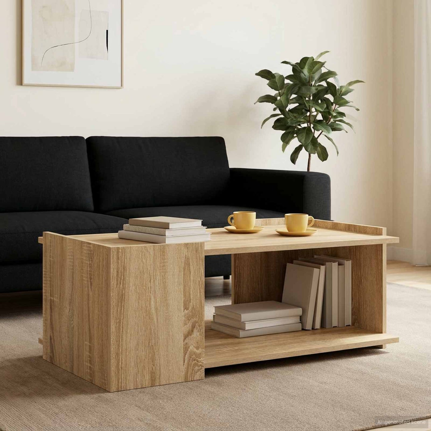Kaffebord Sonoma eik 90 x 50 x 33 cm Konstruert tre