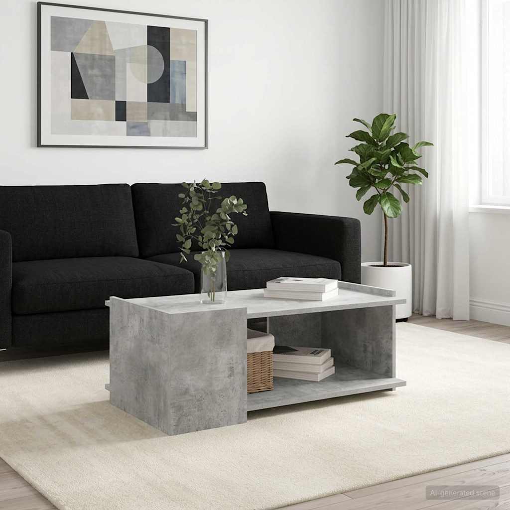 Kaffebord Betonggrå 90 x 50 x 33 cm Konstruert tre