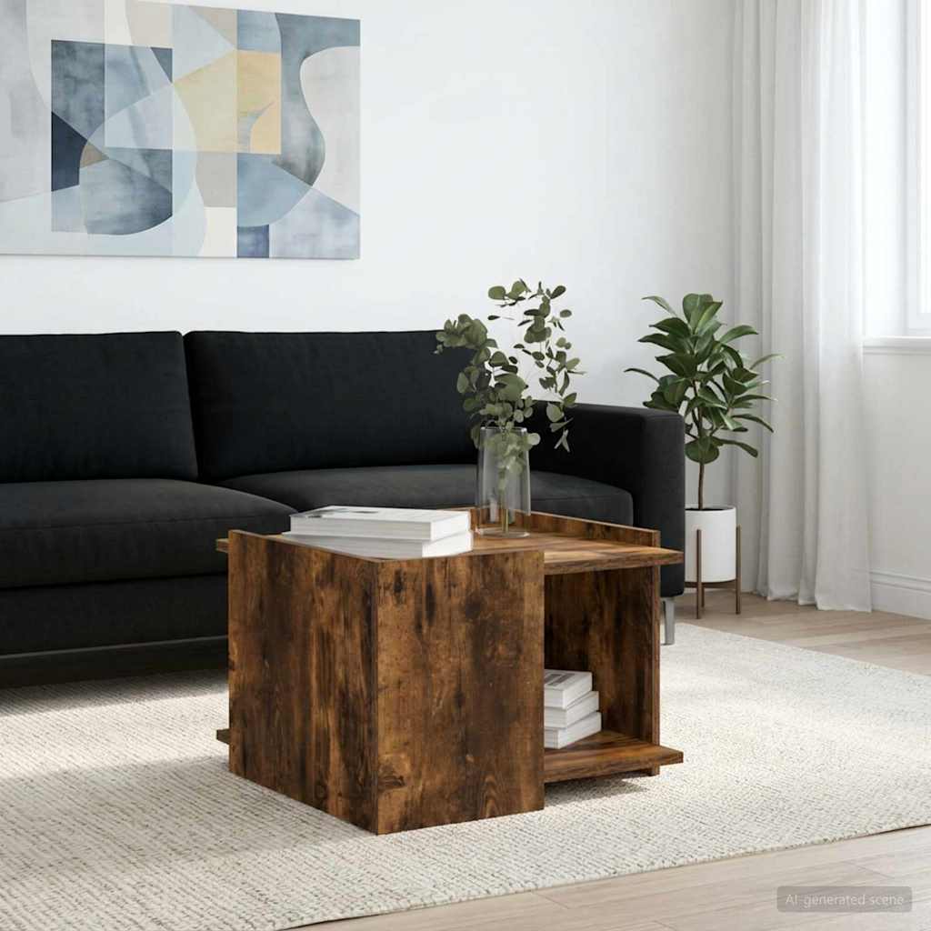 Kaffebord Røkt Eik 50,5 x 50 x 33 cm Konstruert tre