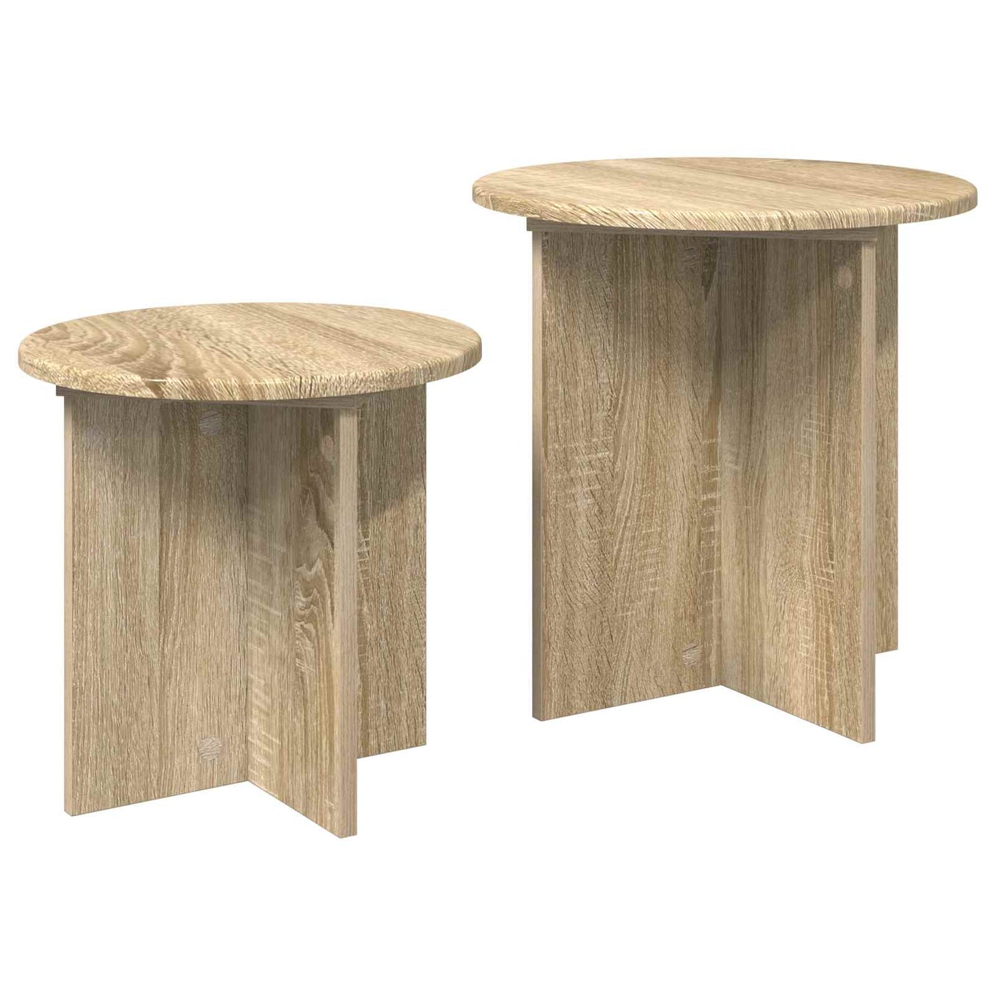 Sidebordssett med lagring 2 pcs Sonoma eik Konstruert tre