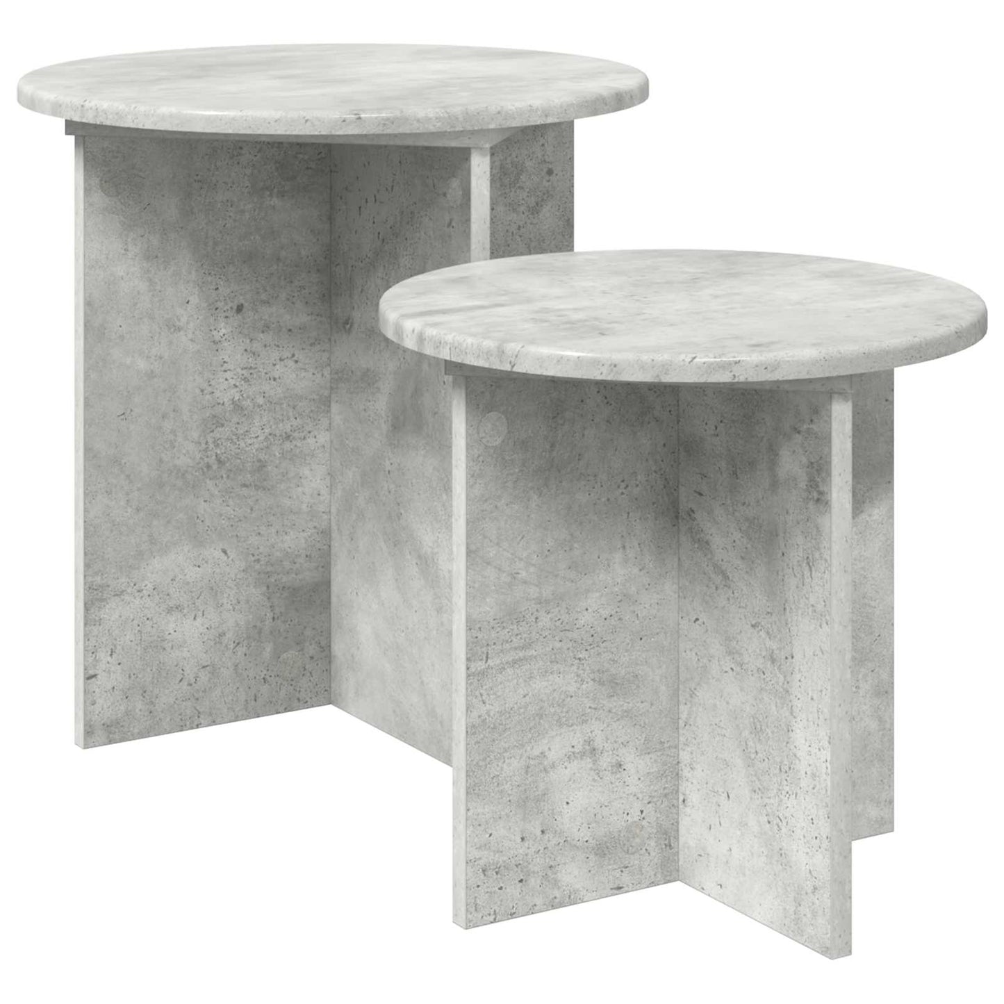 Sidebordssett med lagring 2 pcs Betonggrå Konstruert tre