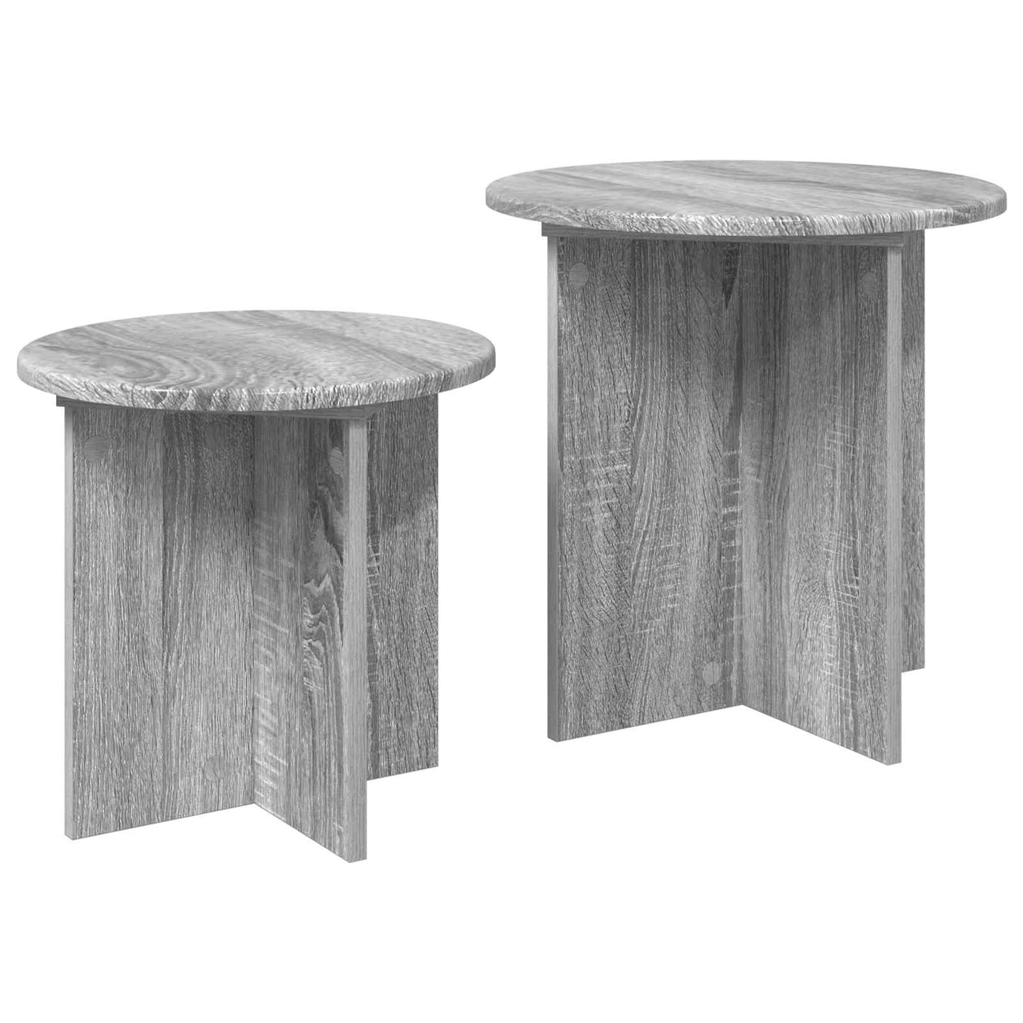 Sidebordssett med lagring 2 pcs Grå sonoma Konstruert tre
