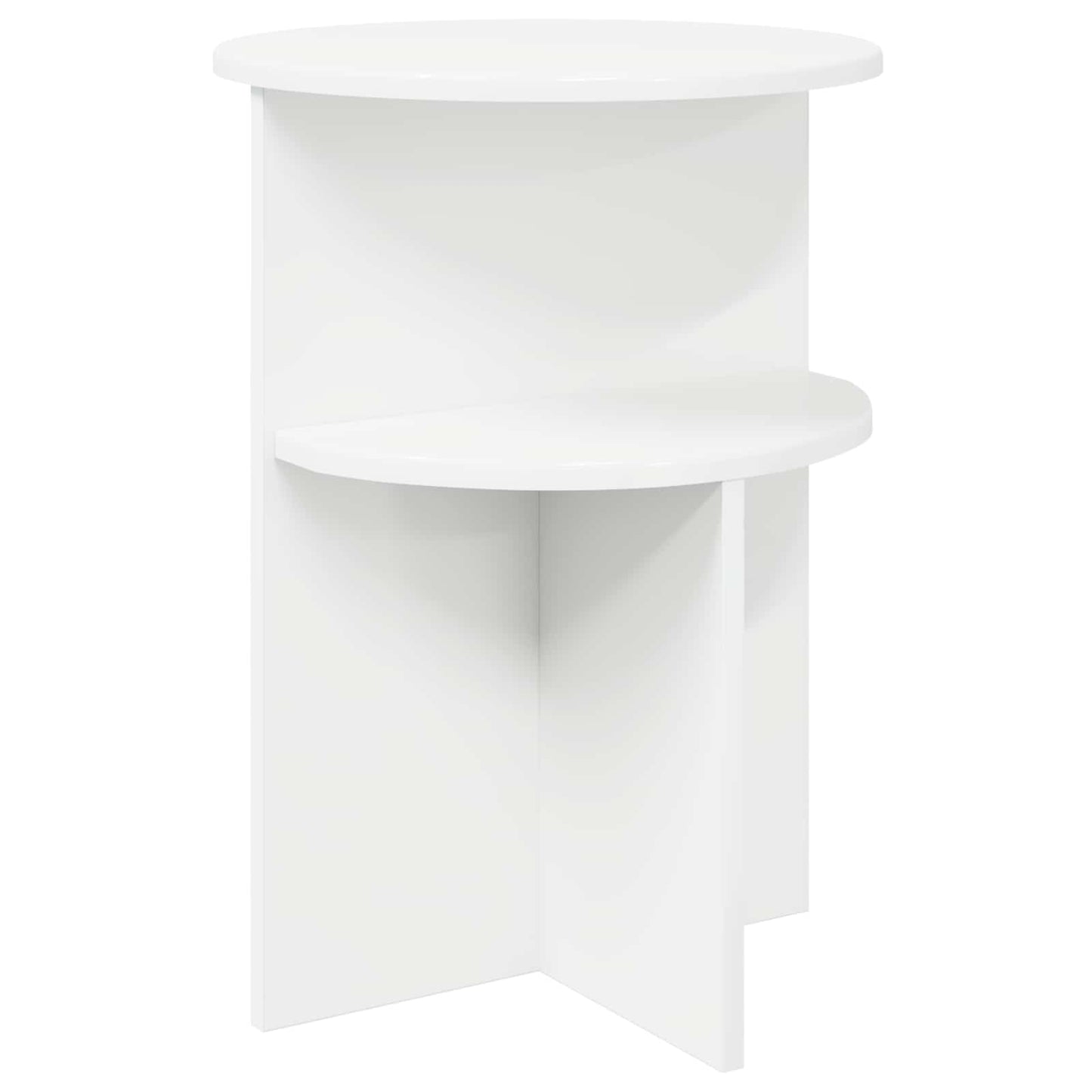 Sidetabell med lagring Hvit Ø 39,5 x 55 cm Konstruert tre