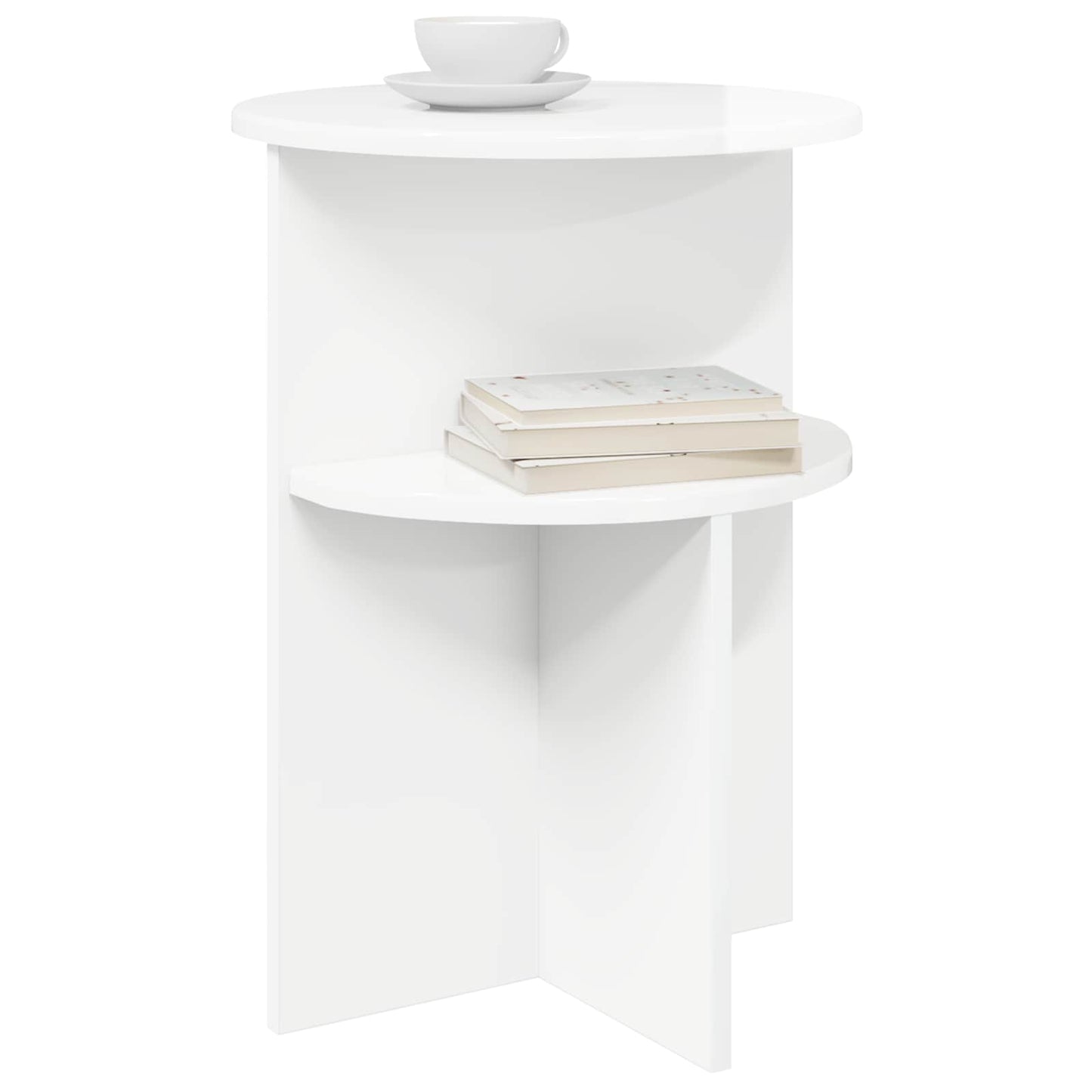 Sidetabell Høgglans hvit Ø 39,5 x 55 cm Konstruert tre