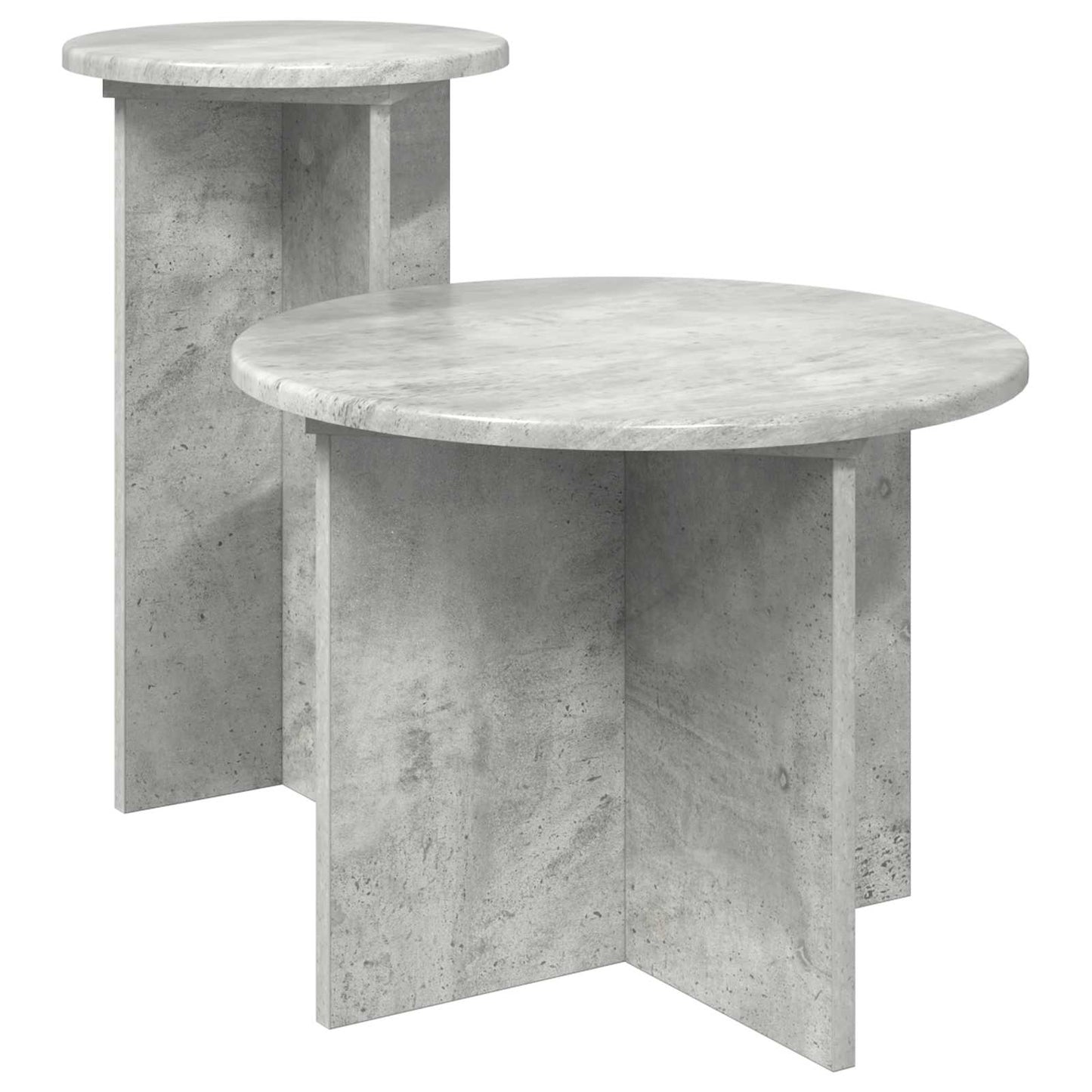 Sidebordssett med lagring 2 pcs Betonggrå Konstruert tre