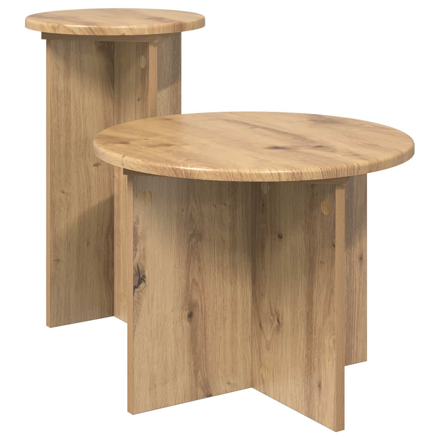 Sidebordssett med lagring 2 pcs Artisan eik Konstruert tre