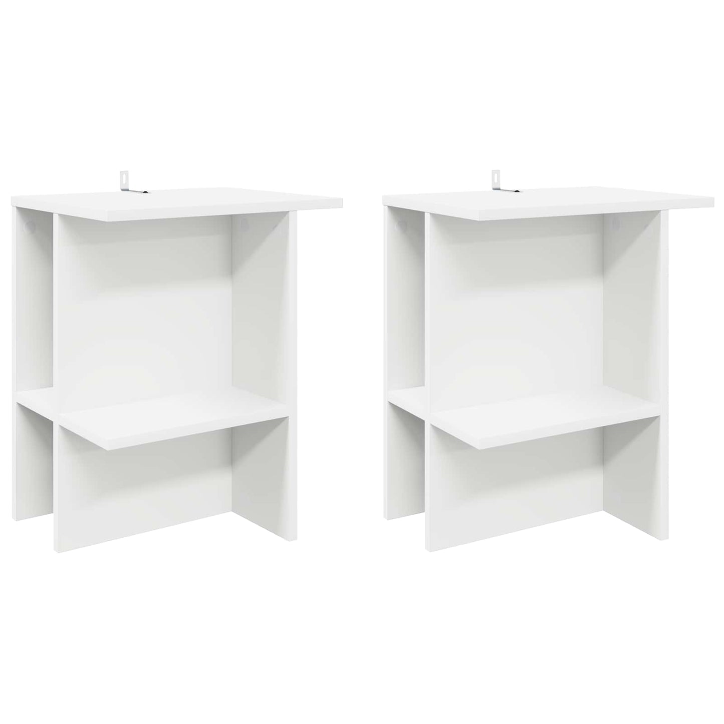 Kaffebord 2 pcs Hvit 40 x 30 x 49 cm Konstruert tre