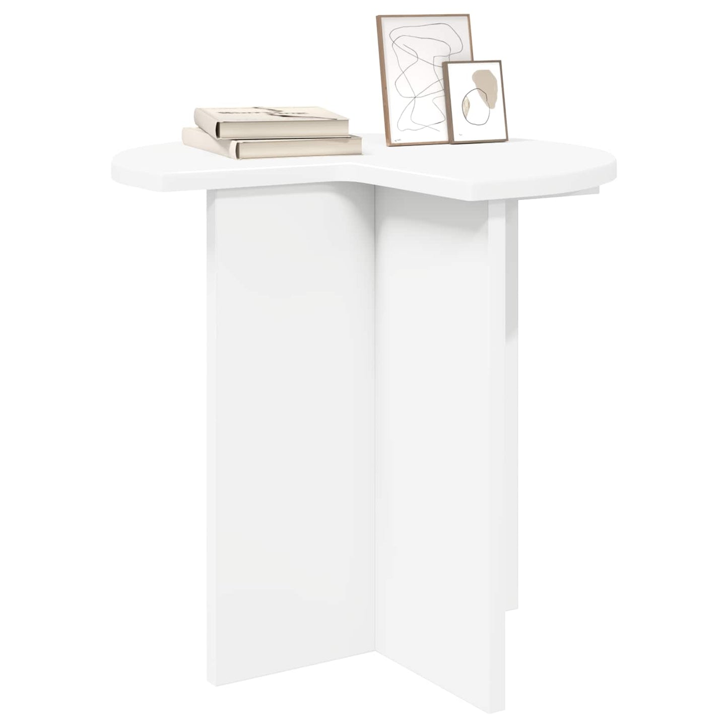 Sidetabell med lagring Hvit Ø 39 x 38 cm Konstruert tre