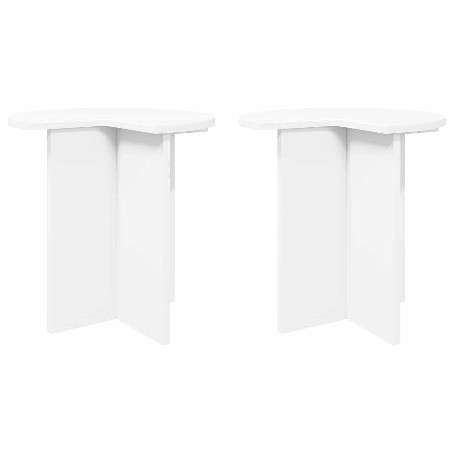 Sidetabell med lagring 2 pcs Hvit Ø 39 x 38 cm Konstruert tre
