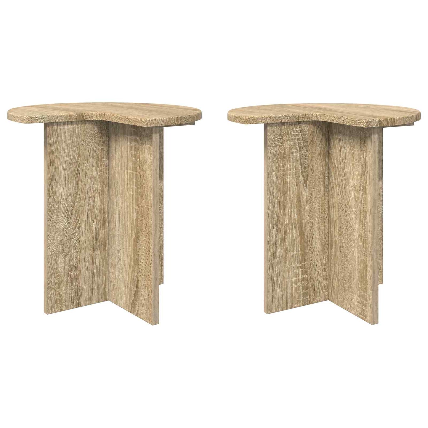 Sidetabell 2 pcs Sonoma eik Ø 39 x 38 cm Konstruert tre
