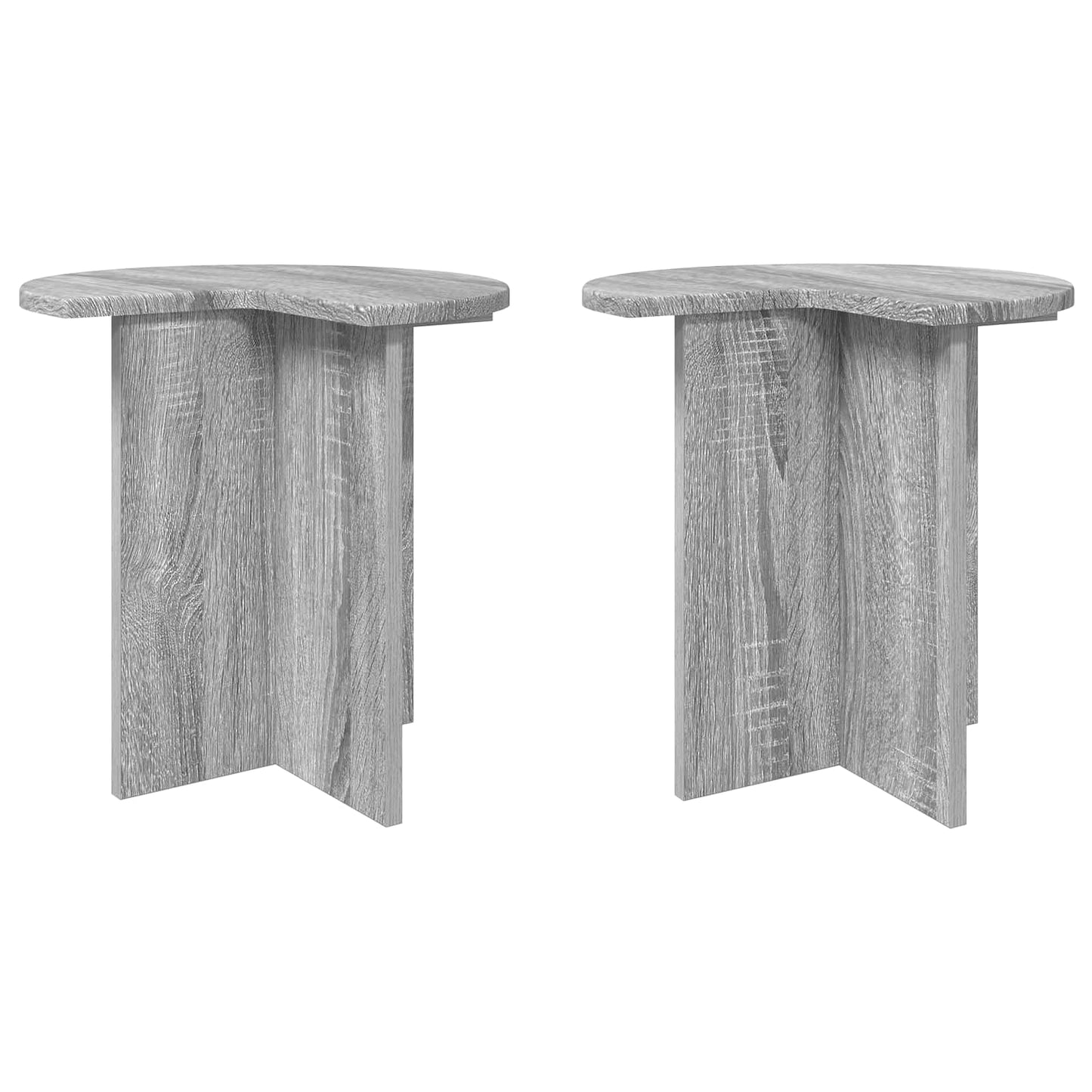 Sidetabell 2 pcs Grå sonoma Ø 39 x 38 cm Konstruert tre