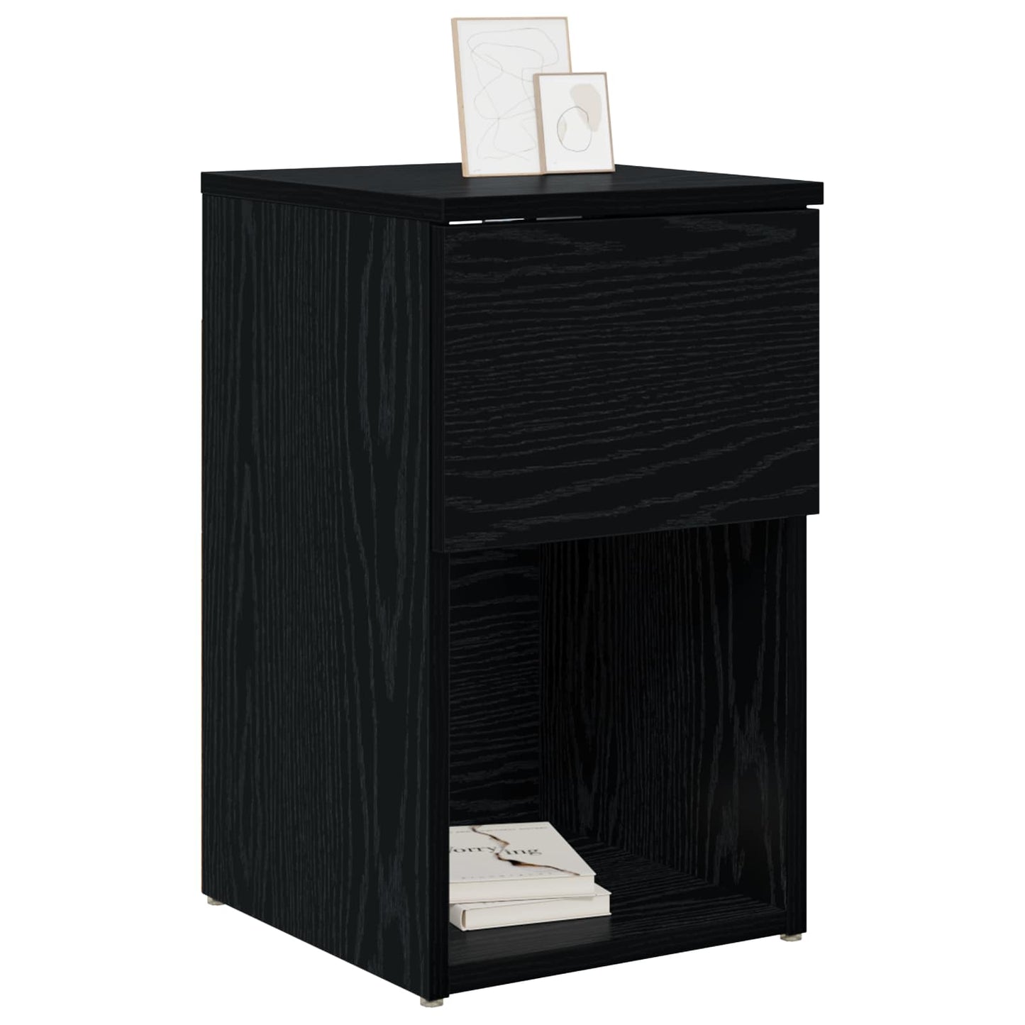 Sengeskap 2 pcs Svart eik 29 x 31,5 x 49 cm Konstruert tre