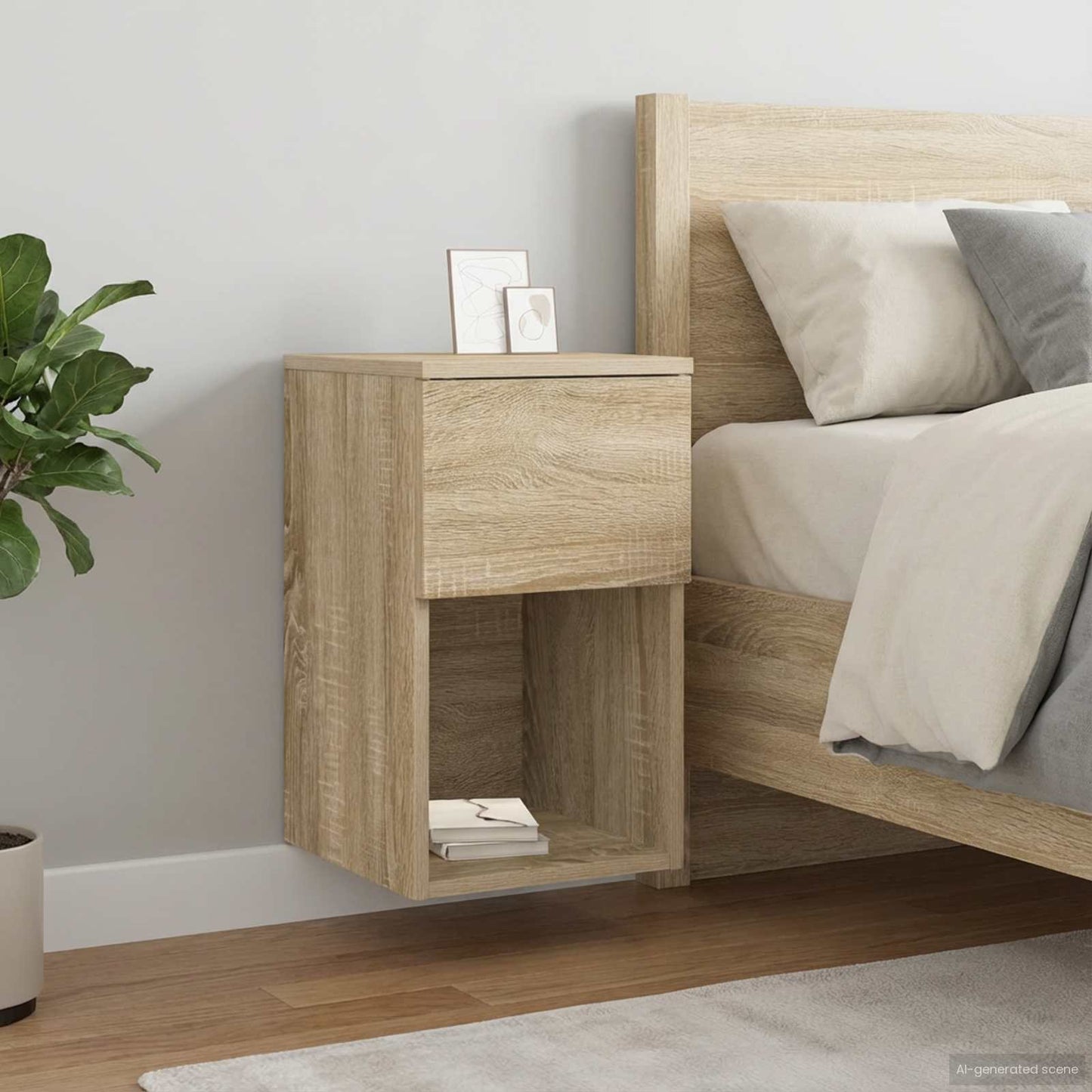 Sengeskap 2 pcs Sonoma eik 29 x 31,5 x 49 cm Konstruert tre