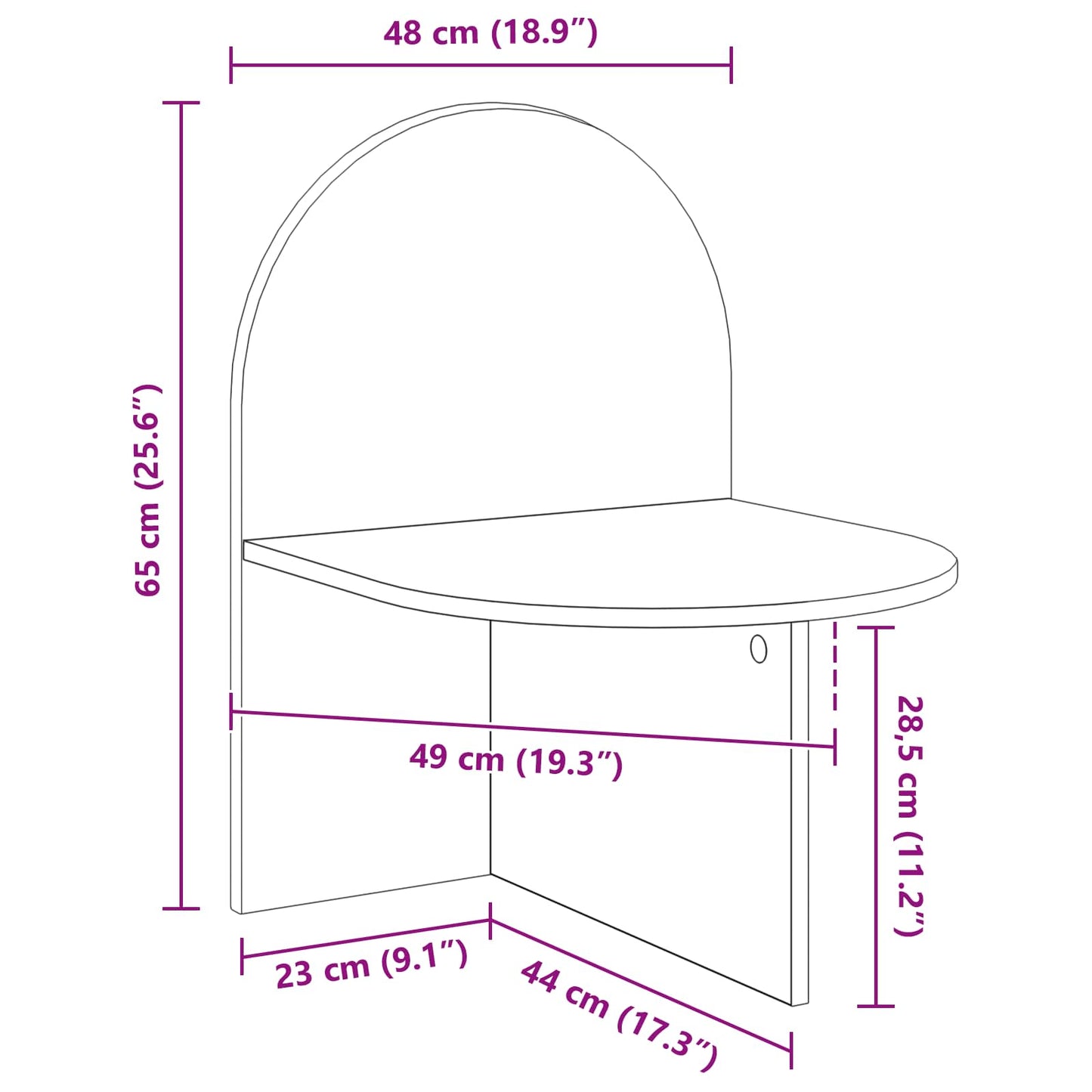 Nattbord 2 pcs Svart eik 48 x 49 x 65 cm Konstruert tre