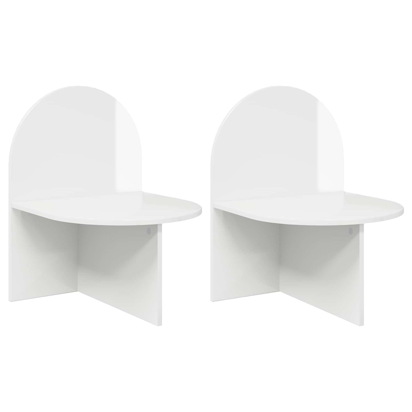Nattbord 2 pcs Høgglans hvit 48 x 49 x 65 cm Konstruert tre
