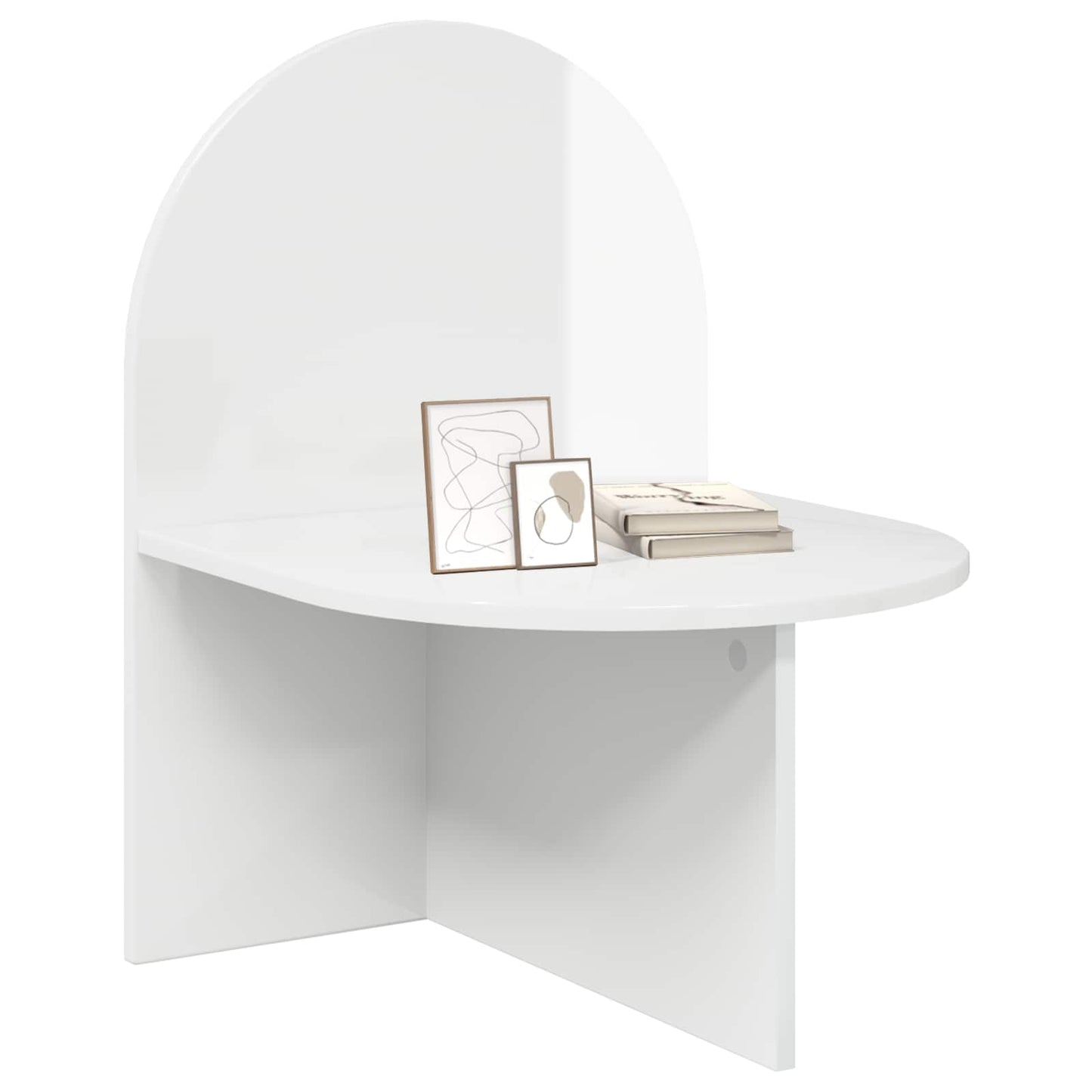 Nattbord 2 pcs Høgglans hvit 48 x 49 x 65 cm Konstruert tre