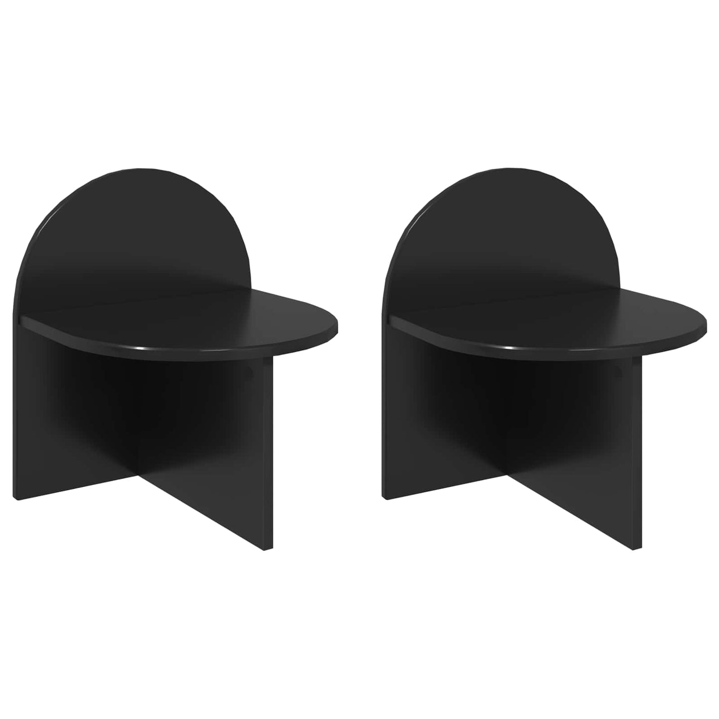 Nattbord 2 pcs Svart eik 40 x 35,5 x 45,5 cm Konstruert tre