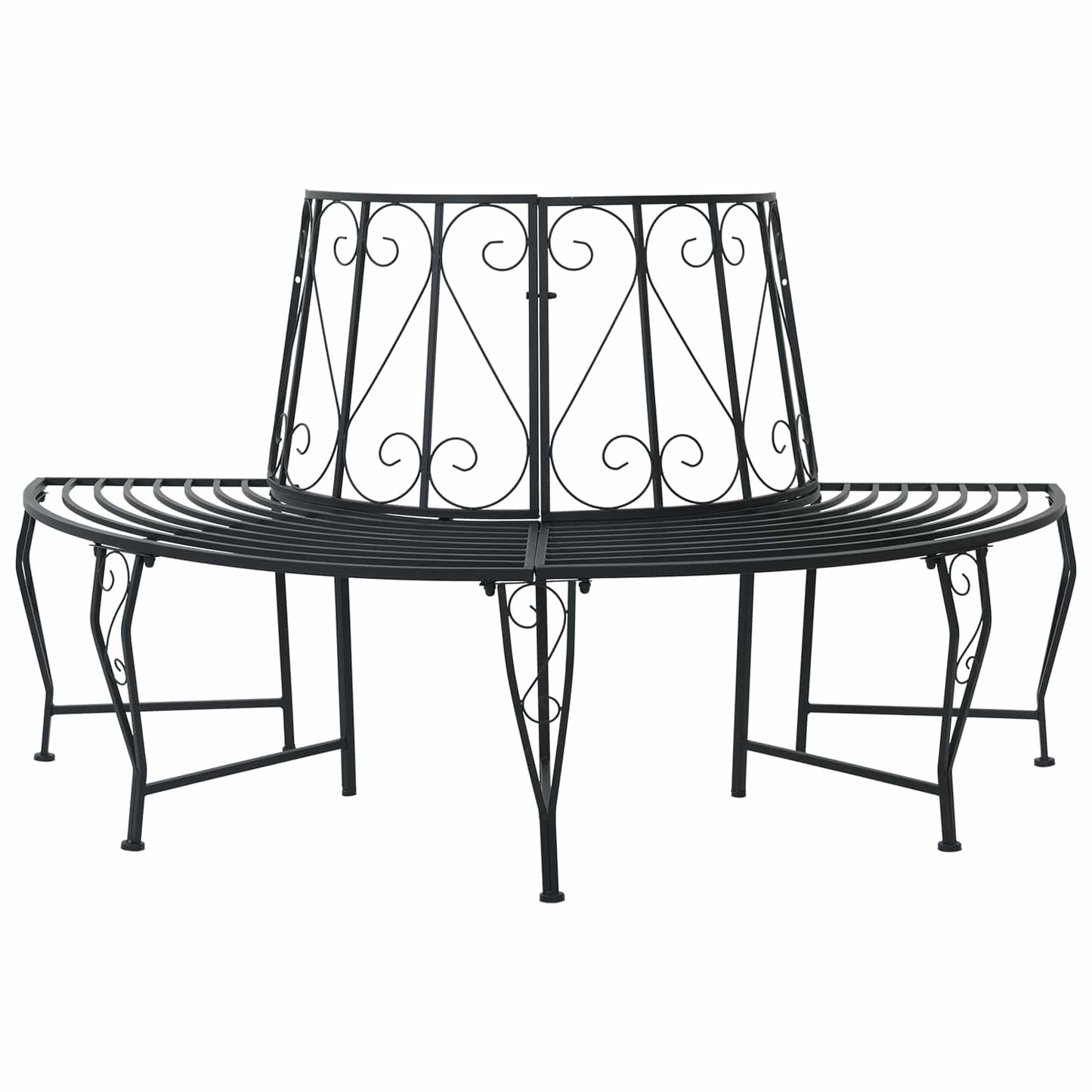 Trebens 4-Antall seter 160 x 80 x 89 cm Stål Svart halvrund