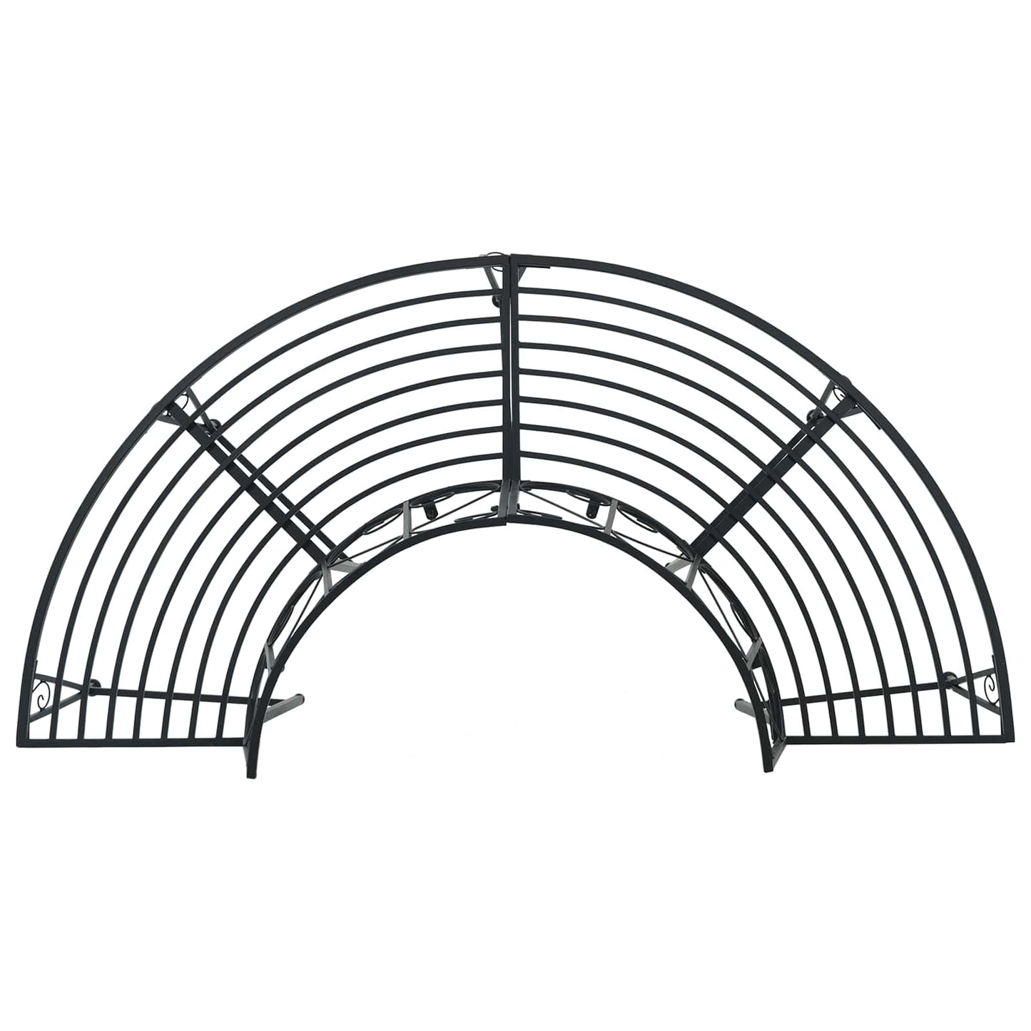 Trebens 4-Antall seter 160 x 80 x 89 cm Stål Svart halvrund