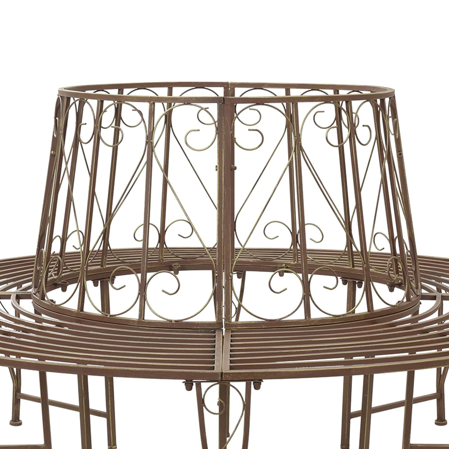Trebens 8-Antall seter Ø 160 x 89 cm Stål Antikk Brun Rund